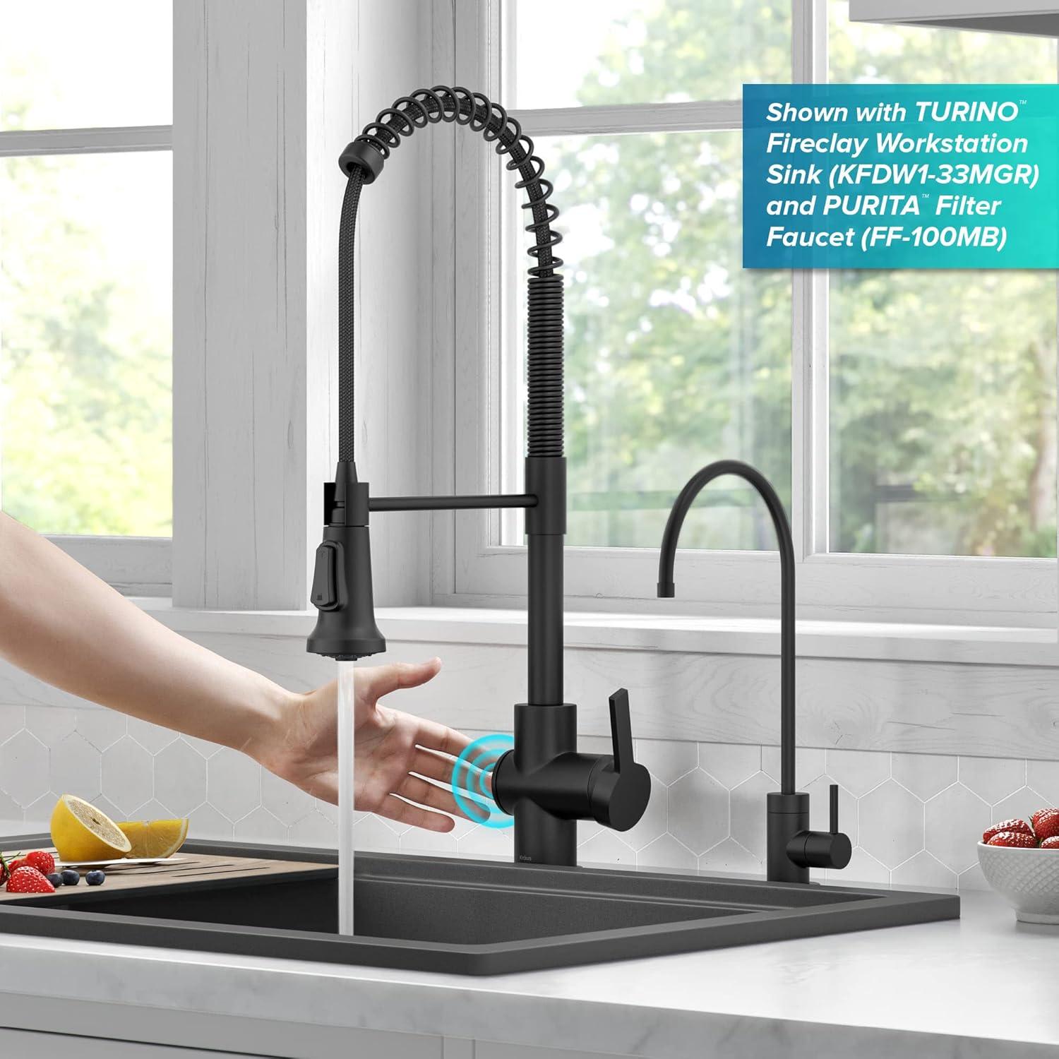 KRAUS Britt Touchless Sensor Commercial Single Handle Pull Down Kitchen Faucet