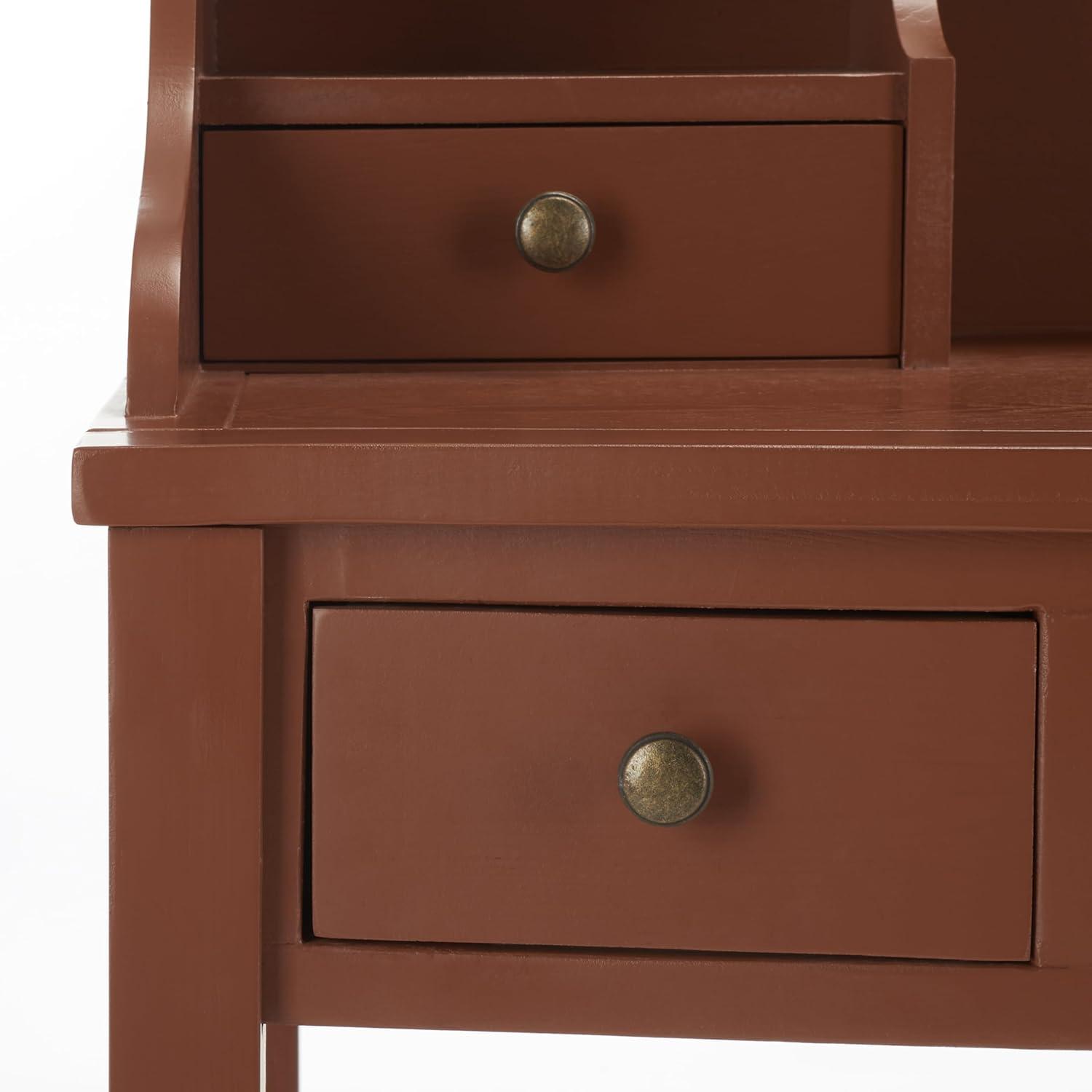 Landon Writing Desk - AMH6516 - Henna Brown - Safavieh Couture