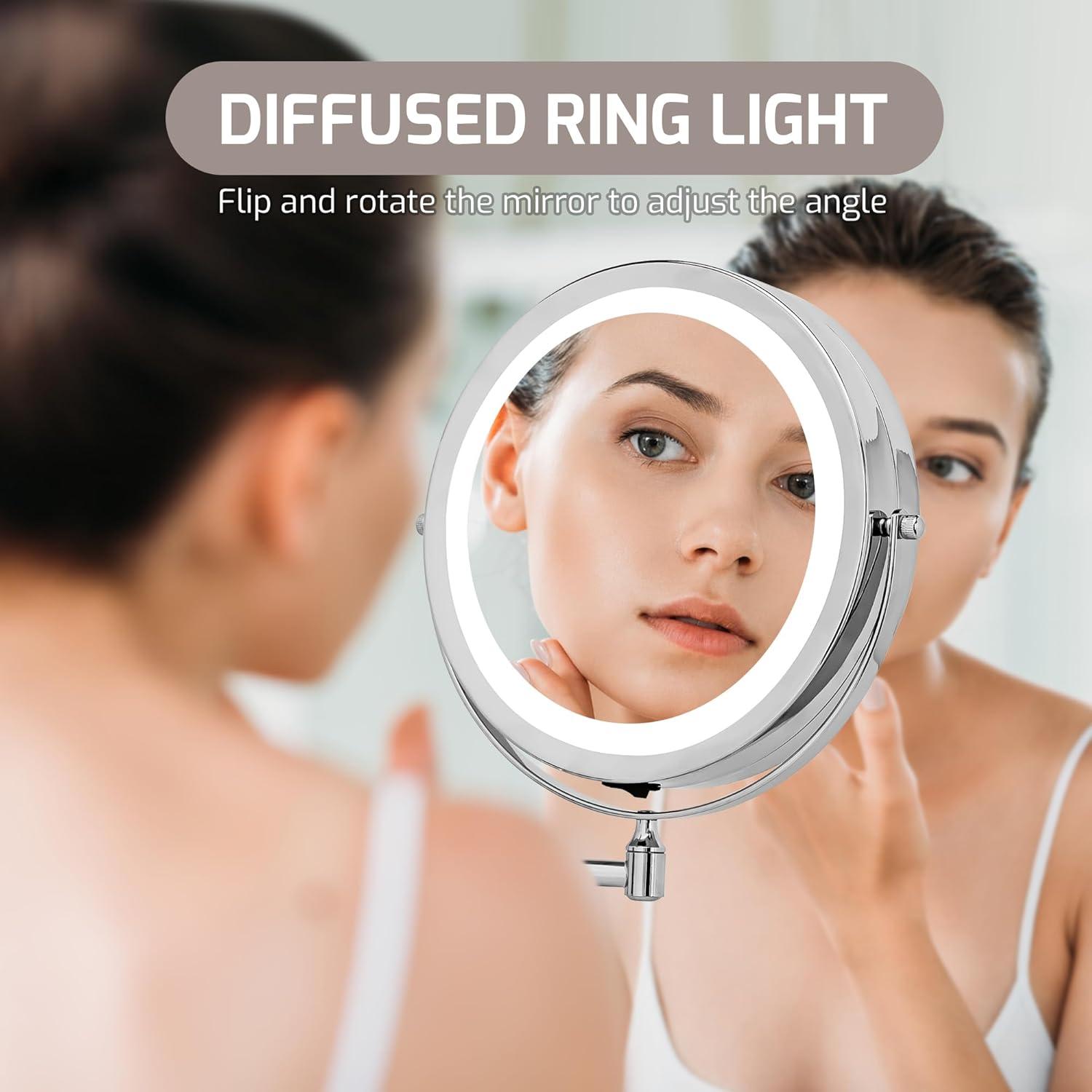 Ovente Concave LED Wall Mirror