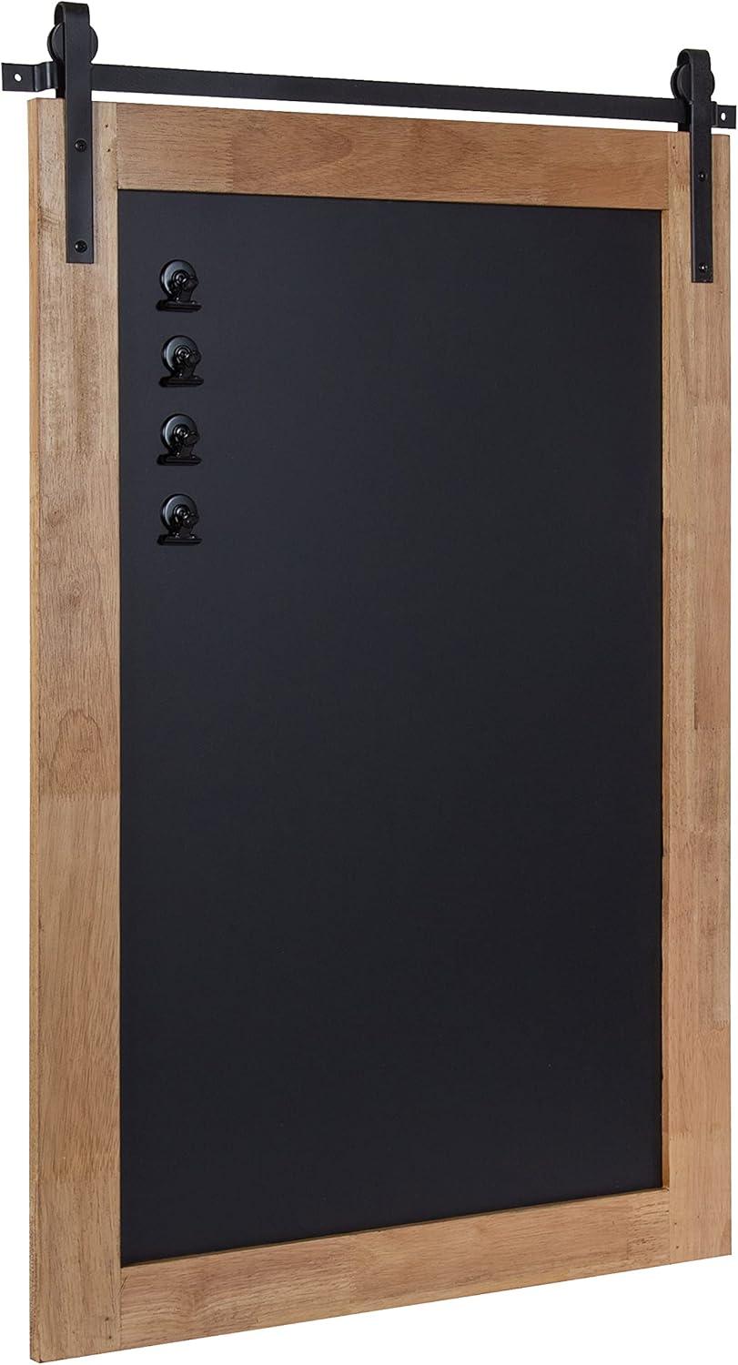 Rustic Brown and Black Magnetic Wood Framed Chalkboard