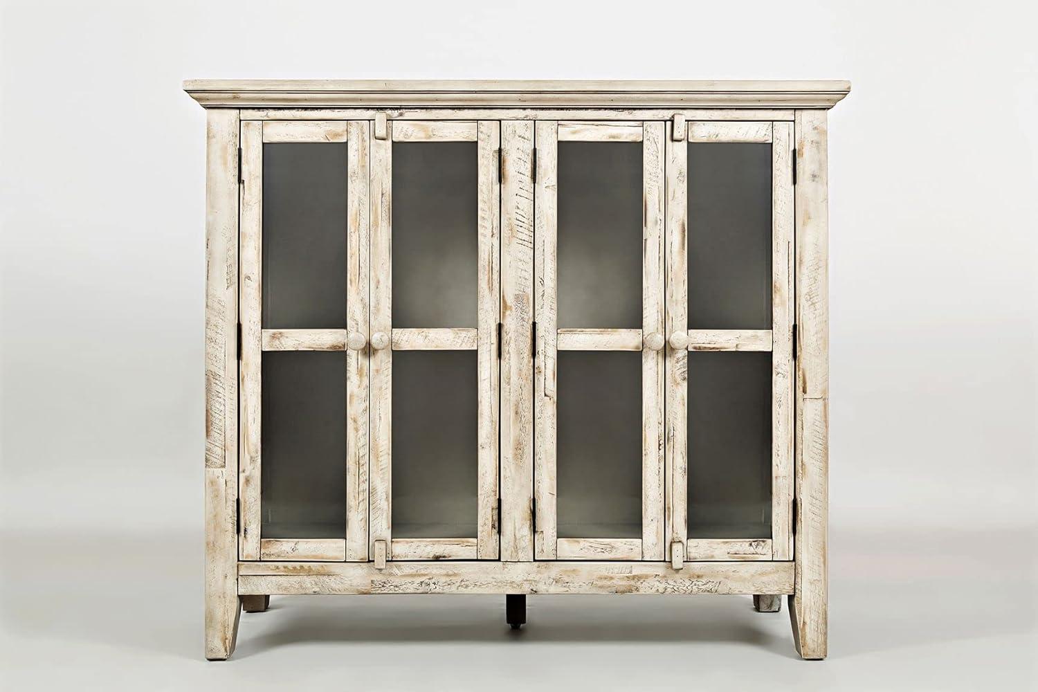 Jofran Rustic Shores 48" Coastal Distressed Acacia Four-Door Accent Cabinet