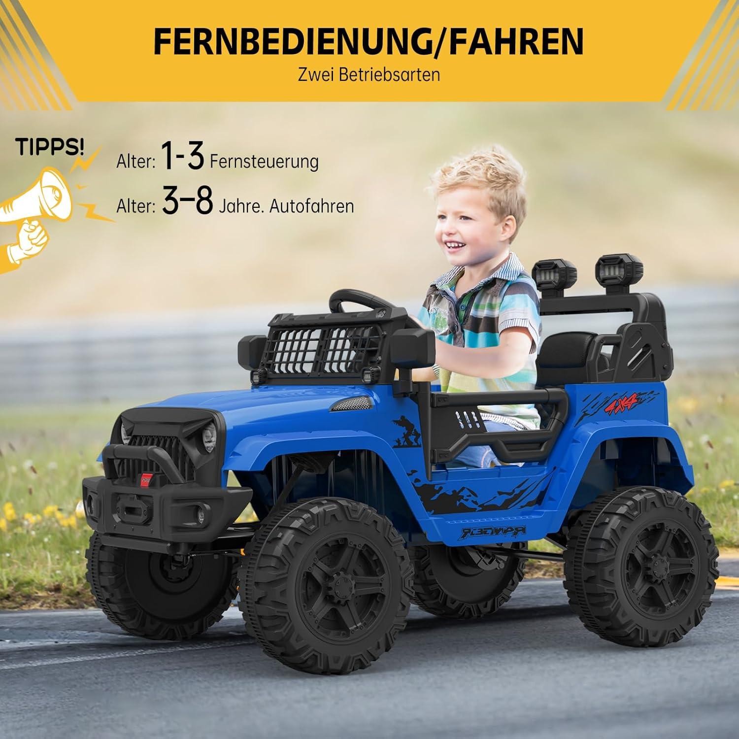 Shininglove Kids Ride on Truck, 12V Battery Powered Car with Parent Control, LED Lights, Safety Belt, MP3 Player, Purple