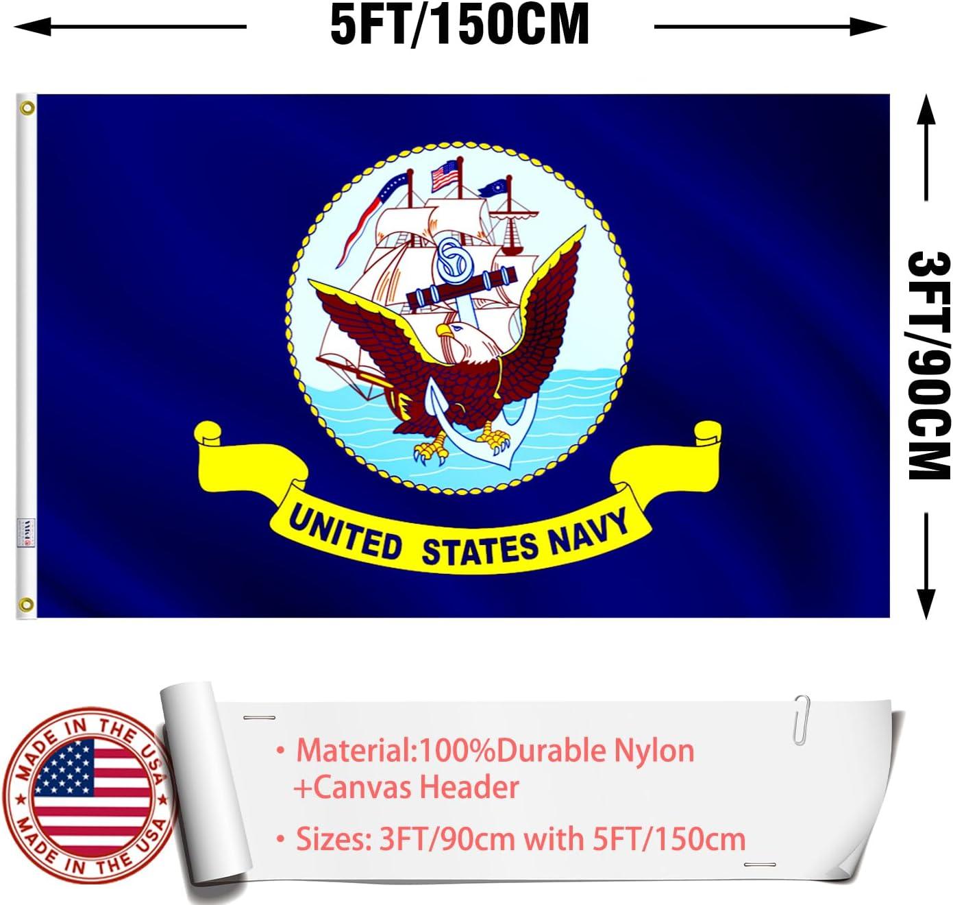 Outside US Navy 3x5 Outdoor Flag USA American Veteran Gift Garden Flags Military Decor