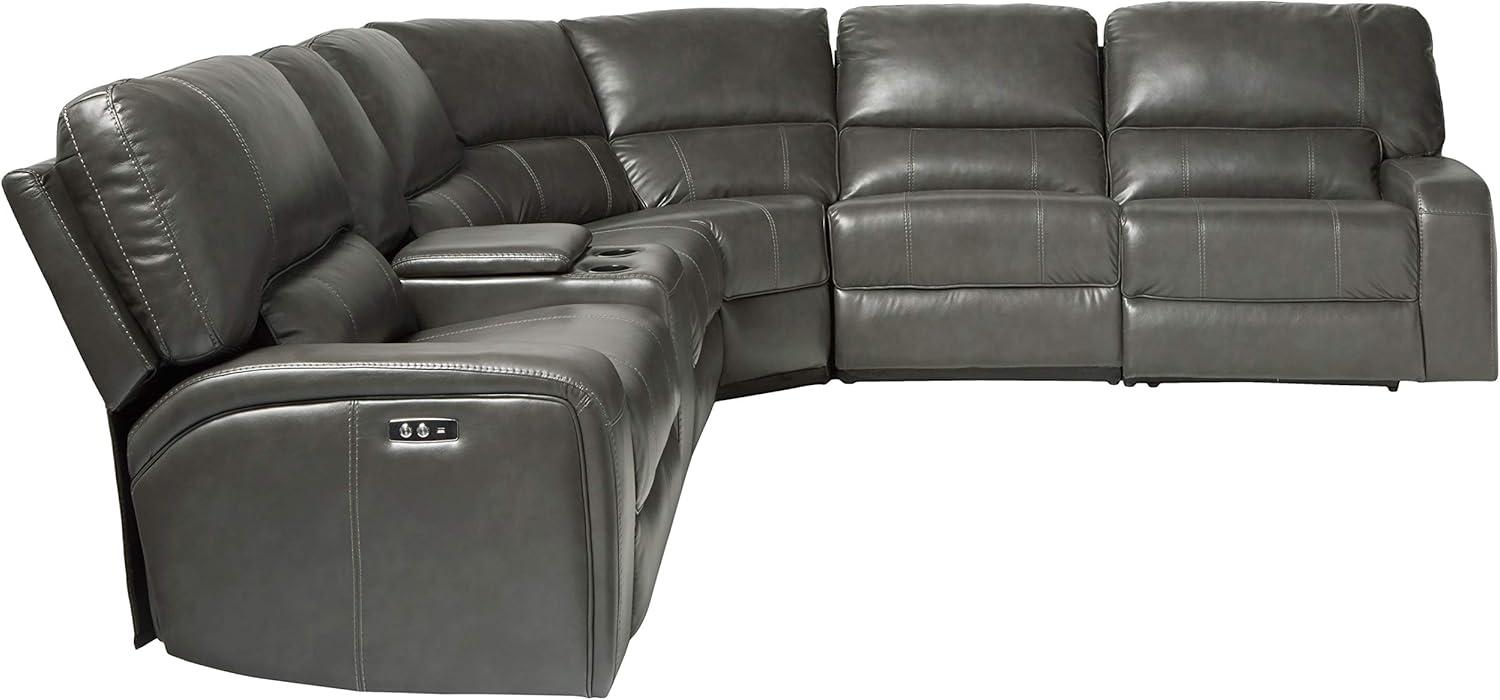 ACME Saul Sectional Sofa, Gray Leather