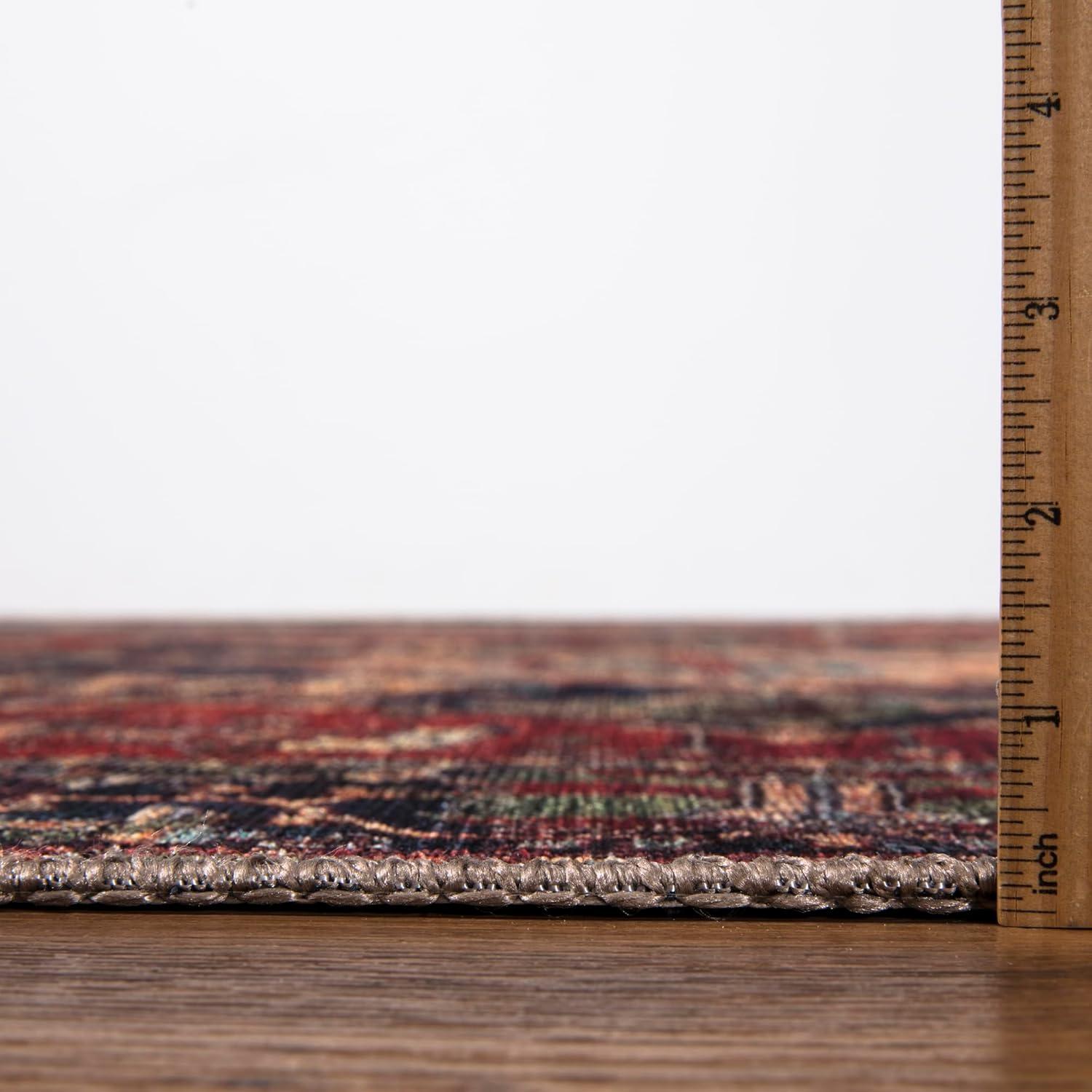 Keen Home Design Machine Washable Area Rugs with Non-slip Backing, Ideal for Hallway, Living Room, Bedroom, Kitchen and Laundry Room, Vintage Moroccan and Low Pile Rug ( 3' x 5' )