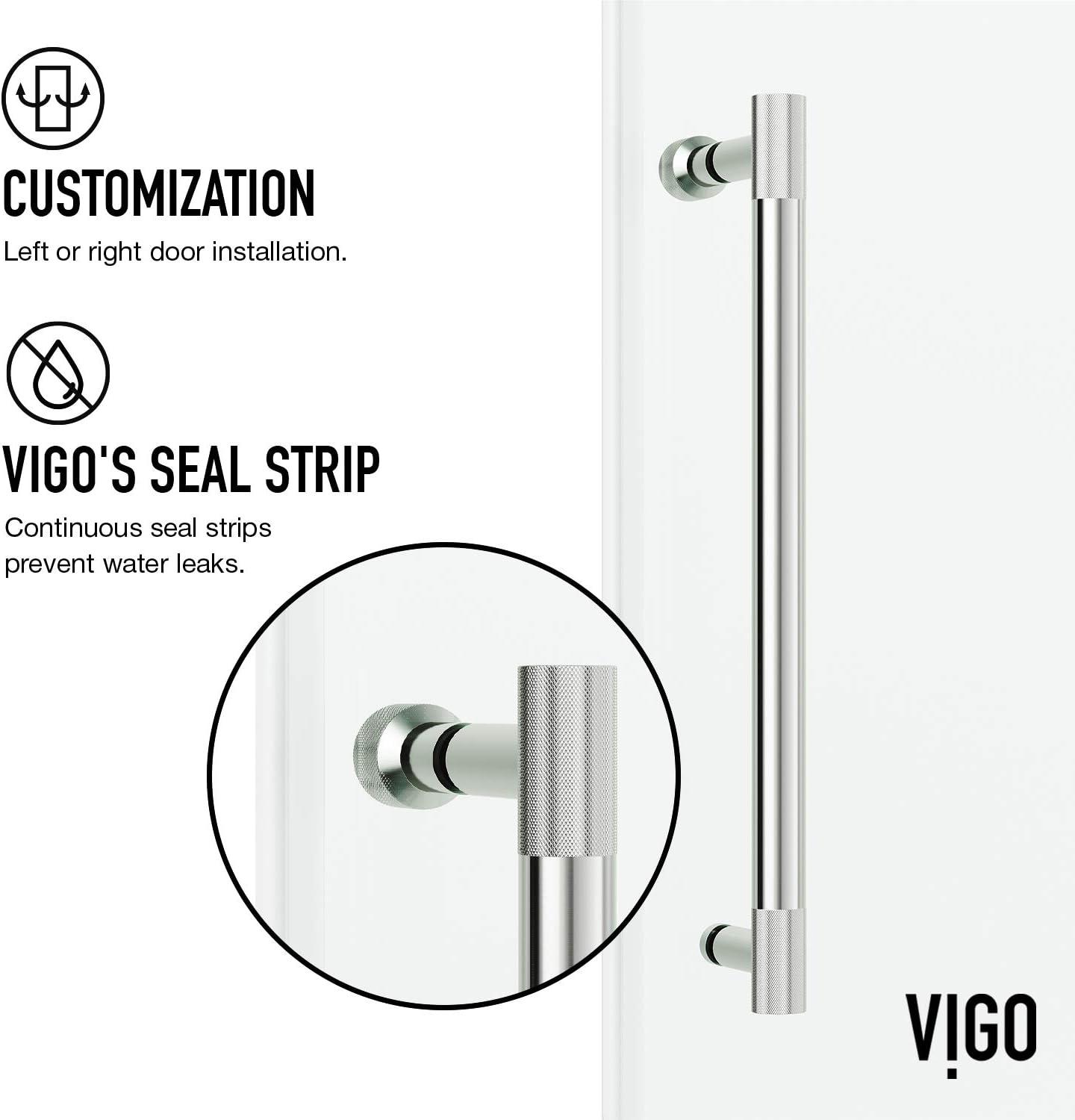 Cass 56-60" W x 66" H Sliding Frameless Tub Door with 3/8" Clear Glass