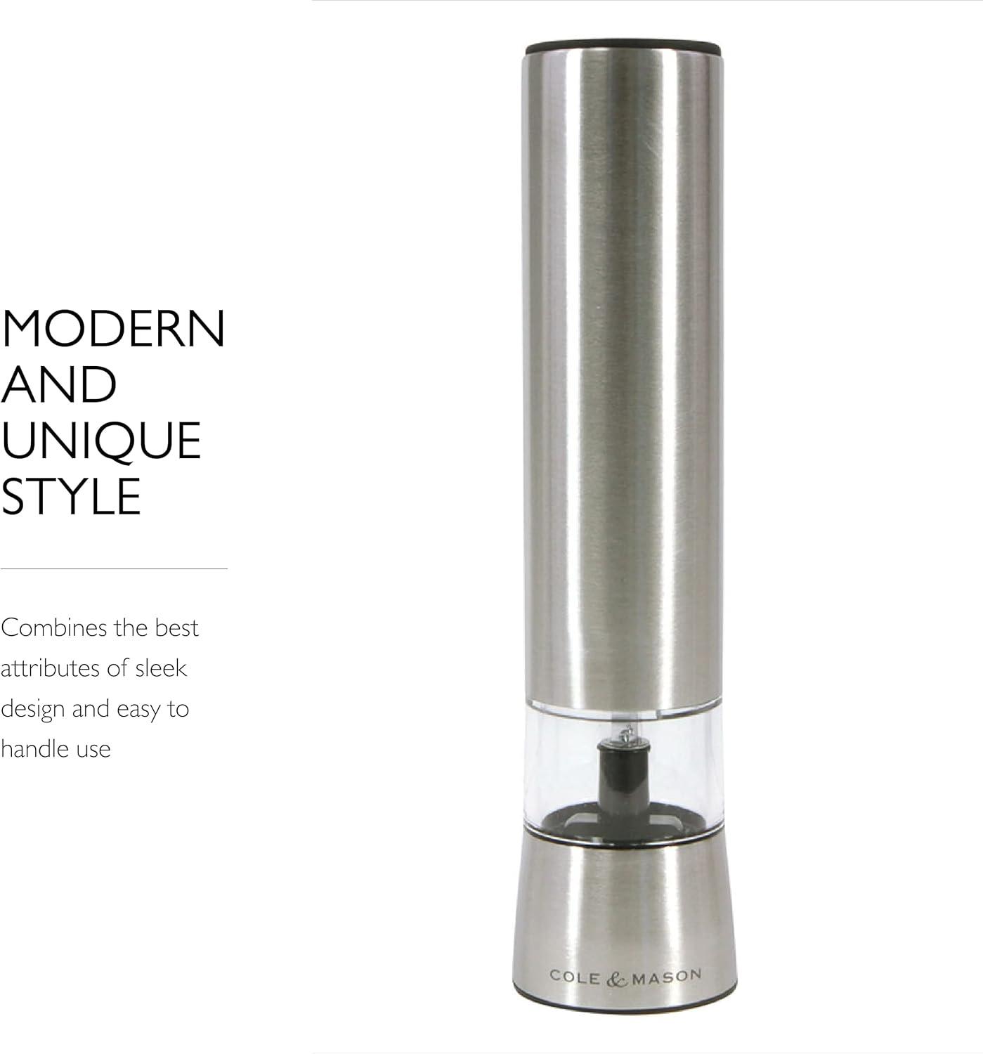 Stainless Steel Electric Salt Grinder with Acrylic Window