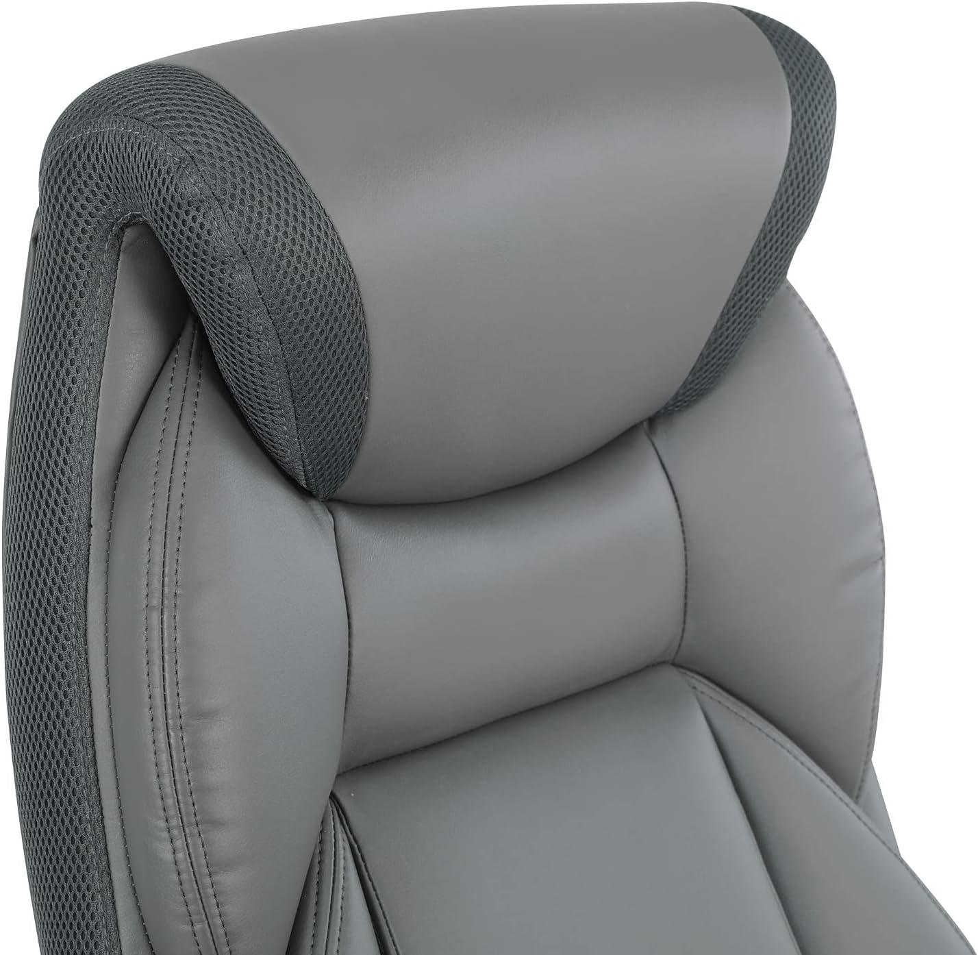 Executive Charcoal Bonded Leather Chair with Titanium Coated Nylon Base