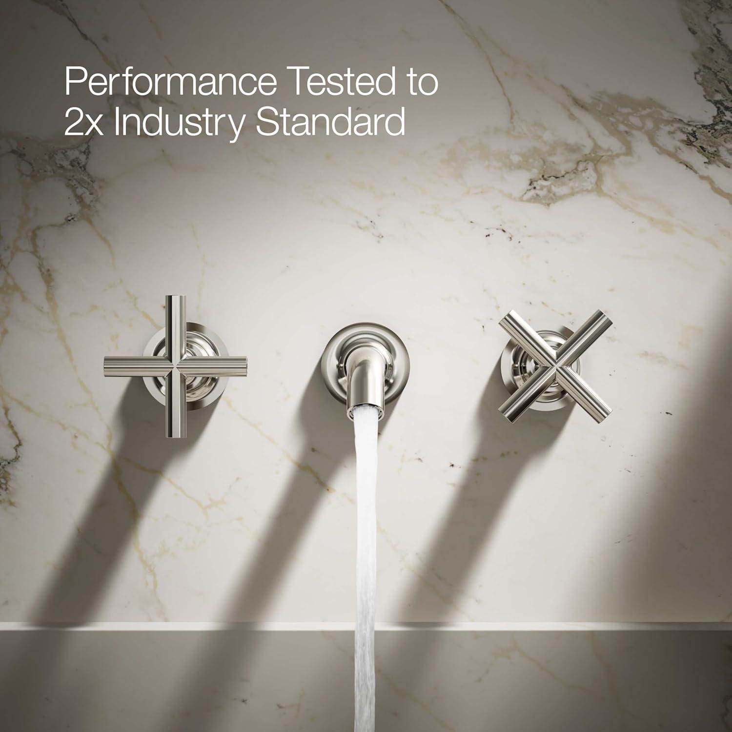 Kohler ® Purist ® Polished Nickel Wall-Mounted Bathroom Sink Faucet and Handles
