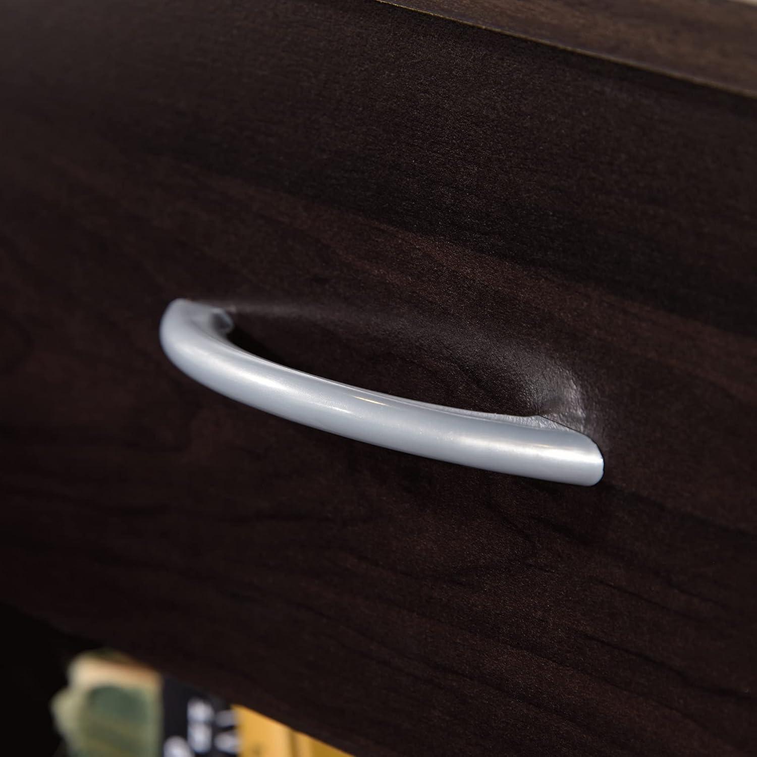 Beginnings Nightstand: Sauder Cinnamon Cherry, Open Shelf, Metal Hardware, CARB Certified