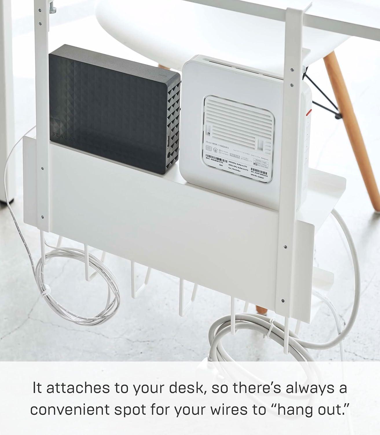 Yamazaki Home Under-Desk Cable & Router Storage Rack, Steel