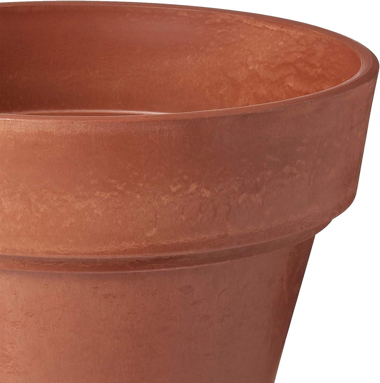 Terra Cotta Eco-Friendly Round Medium Outdoor Planter, 14"x13"