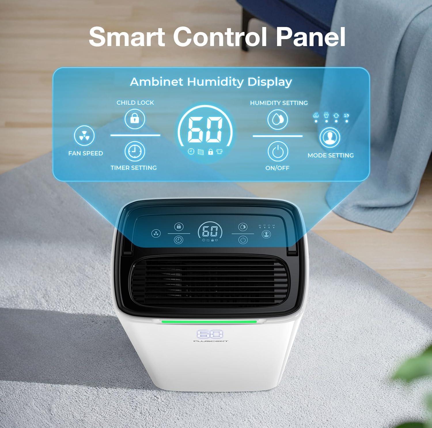 5000 Sq.Ft Energy Star Dehumidifier for Basement, 52 Pints Dehumidifiers for Home & Large Room with Drain Hose, Manual & Auto Drainage, 4 Modes, Intelligent Humidity Control, 24H Timer, Auto Defrost