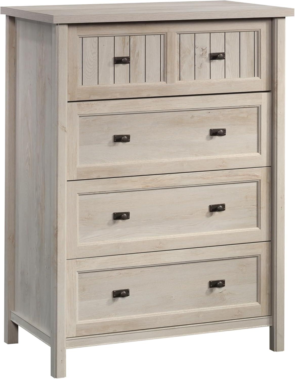 Chalked Chestnut 4-Drawer Spacious Dresser with Slat-Front Detail