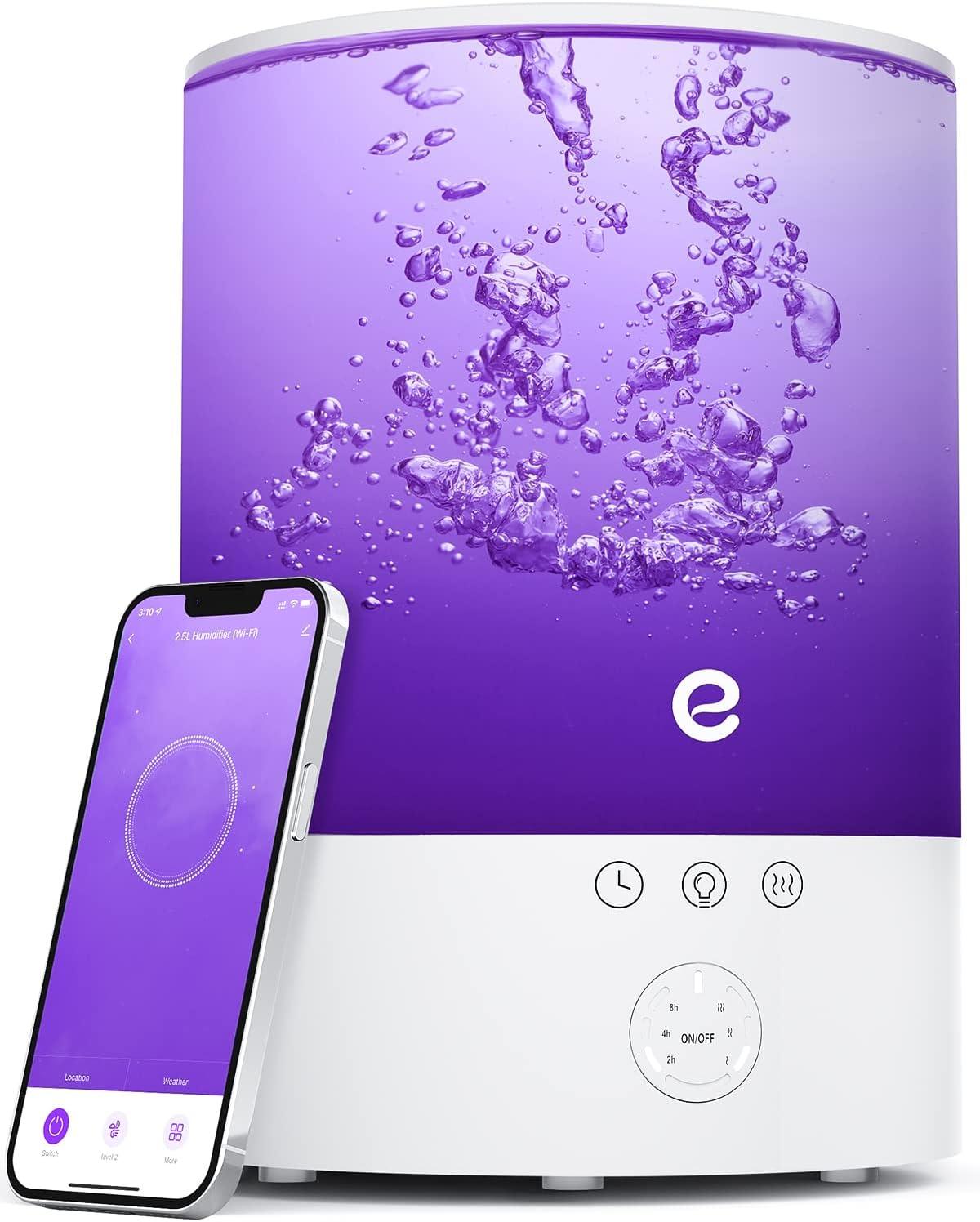 2.5L White and Purple Smart WiFi Cool Mist Humidifier