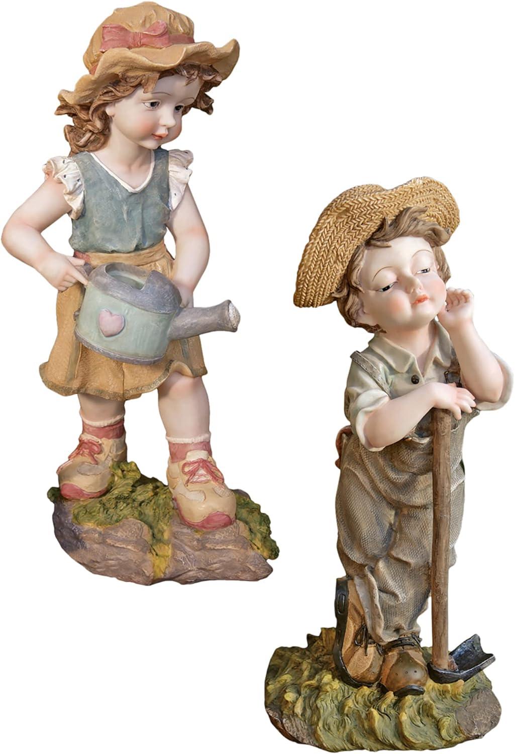 Design Toscano 2 Piece Fanny and Frank Farmer Statue Set
