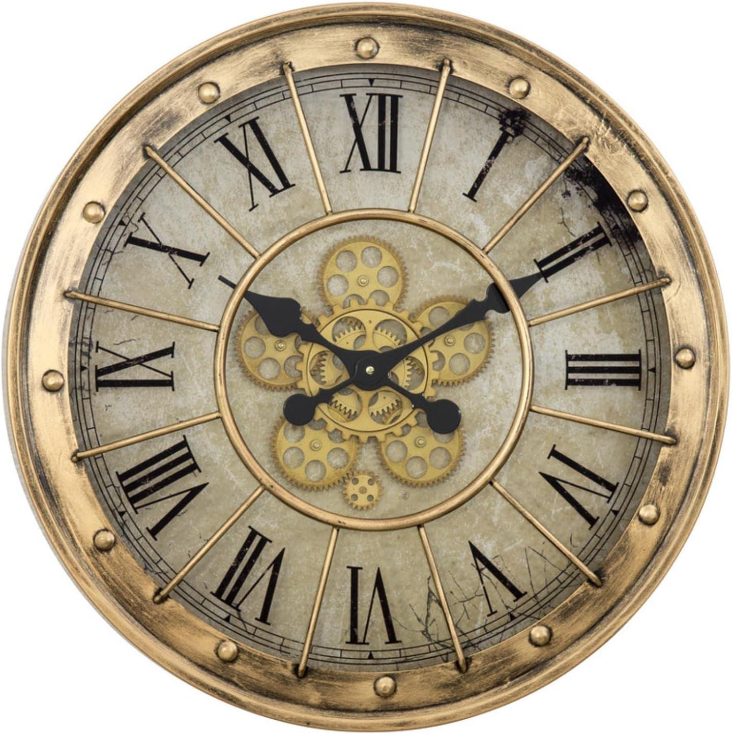 Yosemite Home Decor Gilded Round Gear Clock