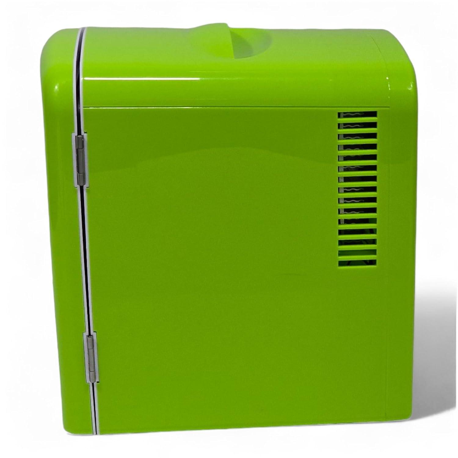 Mountain Dew MIS134MD, Mini Portable Compact Personal Fridge Cooler, 4 Liter Capacity Chills Six 12 oz Cans, 100% Freon-Free & Eco Friendly, Lime
