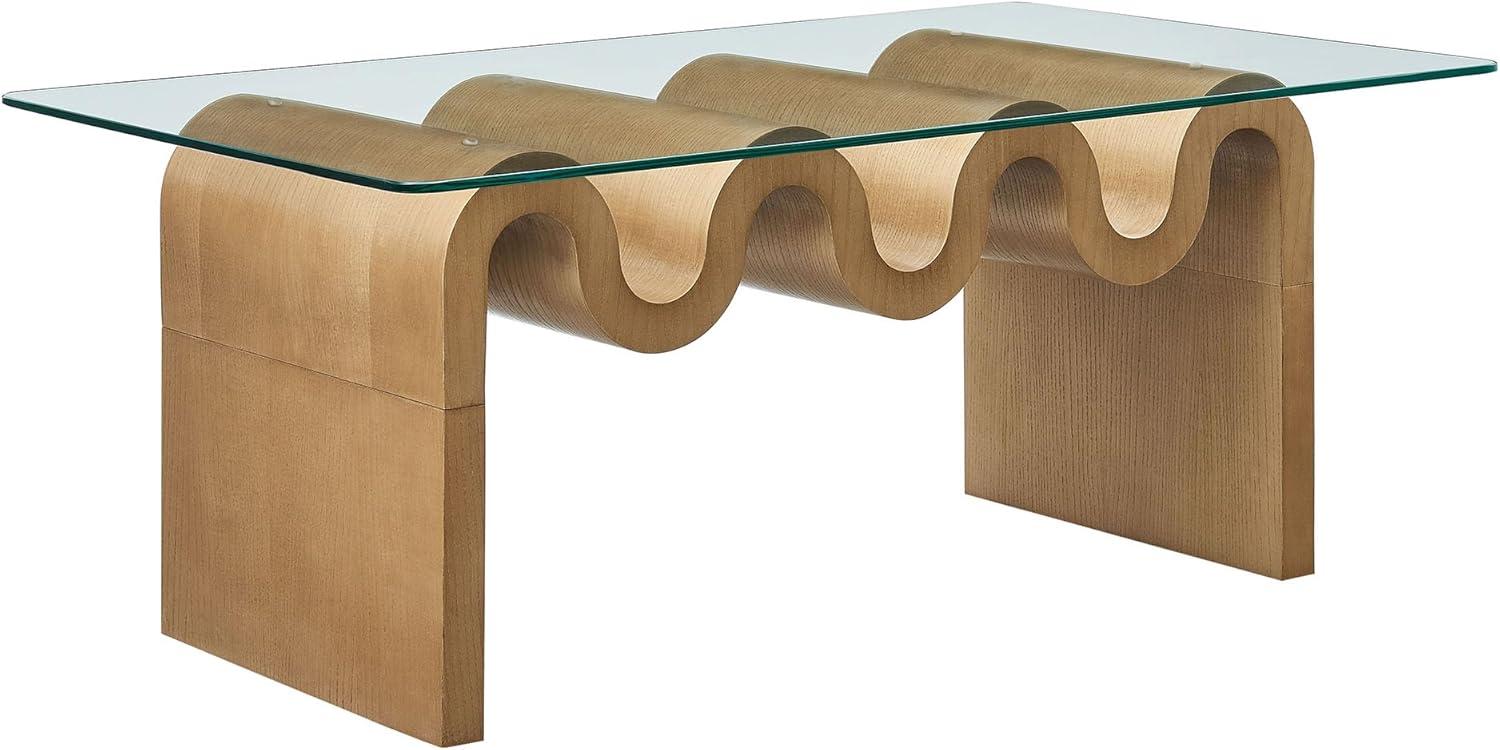 Modway Ondine Glass Top Coffee Table In Spiced Apple