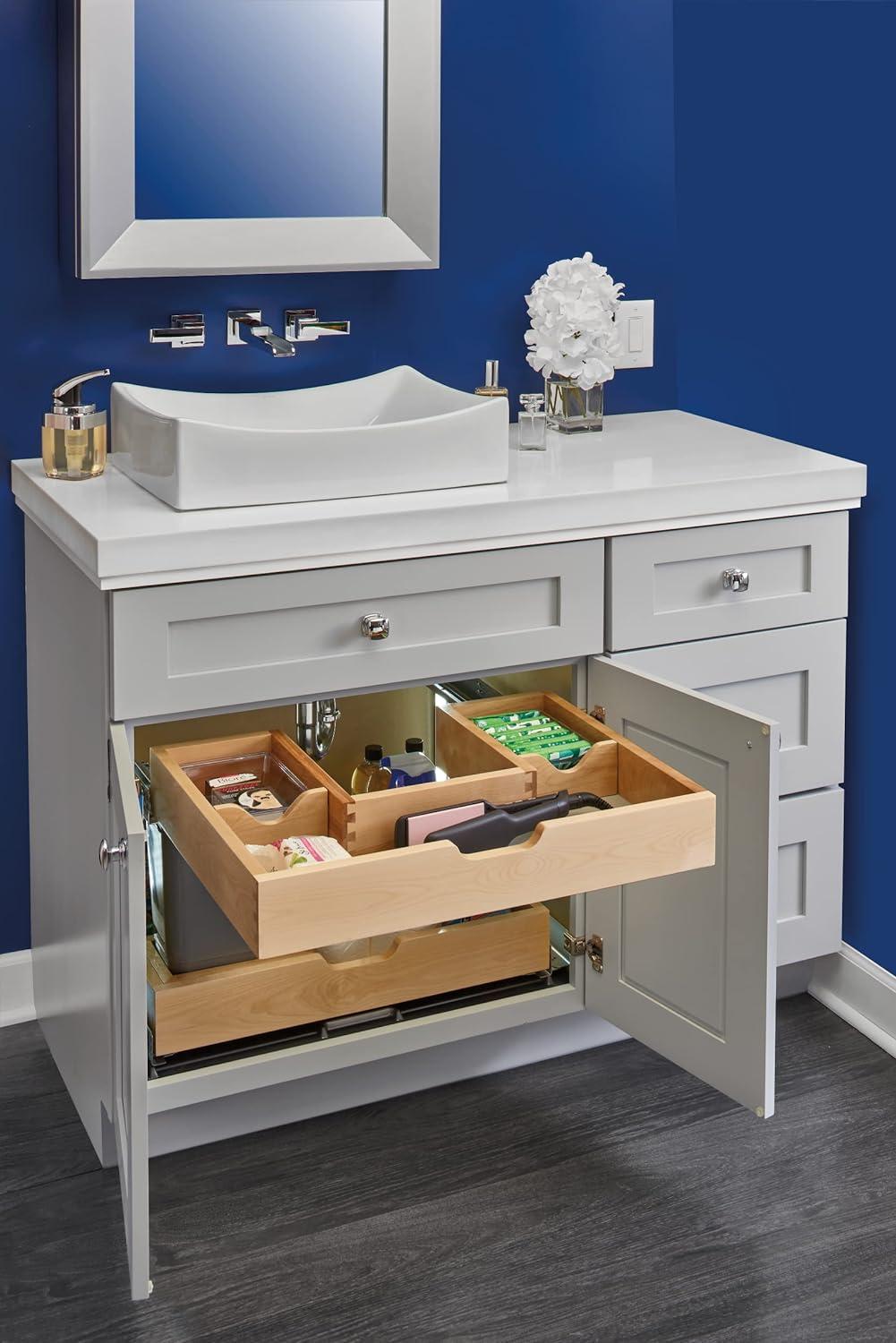 Rev-A-Shelf Wood Vanity Sink Cabinet Pull Out Organizer