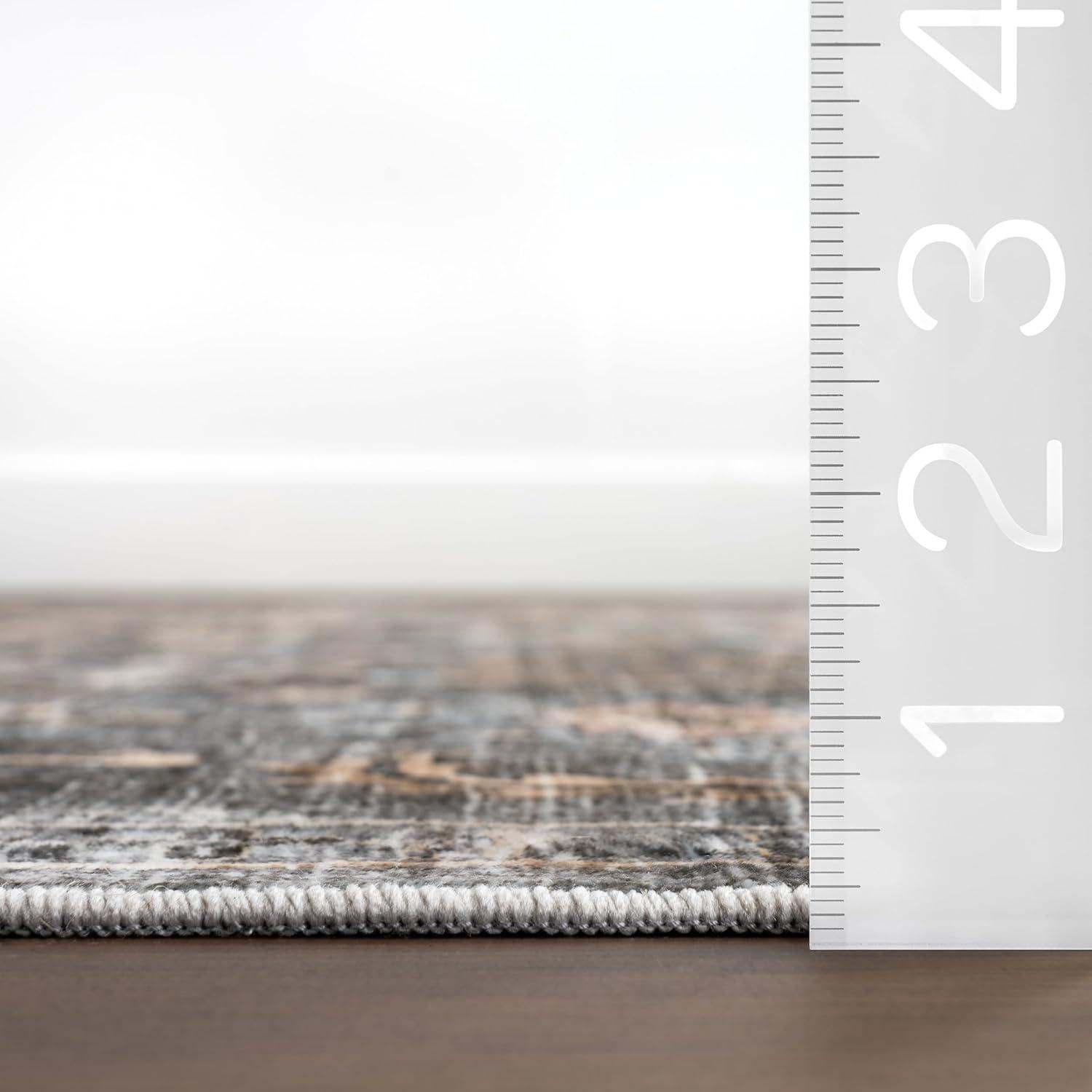 Nuloom Benica Multi Medallion Machine Washable Indoor Area Rug, 8' x 10', Greys