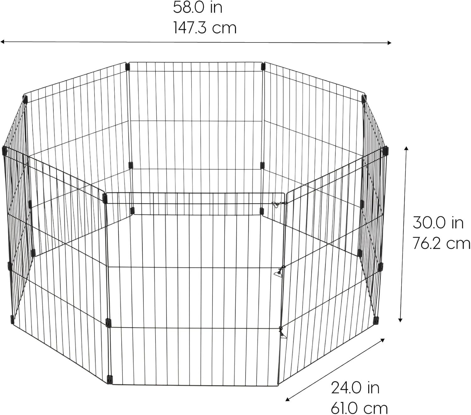 IRIS USA 30" Exercise 8 Panel Wire Metal Pet Playpen for Dog