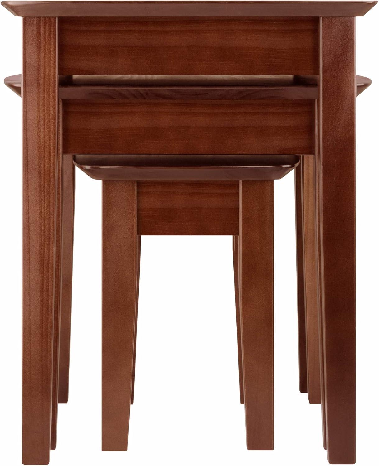 3pc Bradley Nesting Table Set - Antique Walnut - Winsome: Wood Frame, Living Room Accent Tables