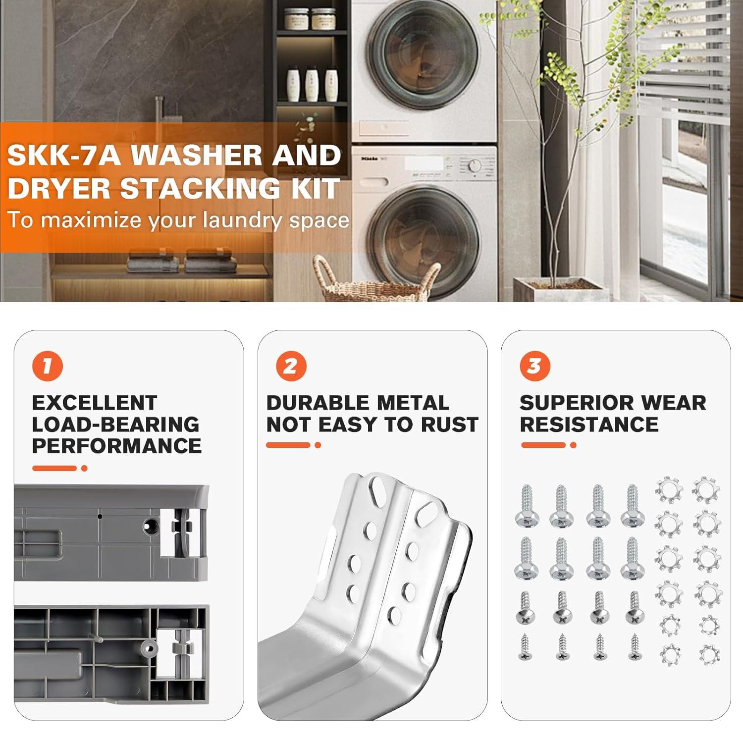 (2025 UPGRADED) SKK-7A SKK8K Dryer Stacking Kit by Beaquicy - Replacement for Samsung 27-Inch Front-Load Washers and Dryers - Samsung laundry stacking kit Replaces SKK-7A, SK-5A, SK-5AXAA, SKK-8K