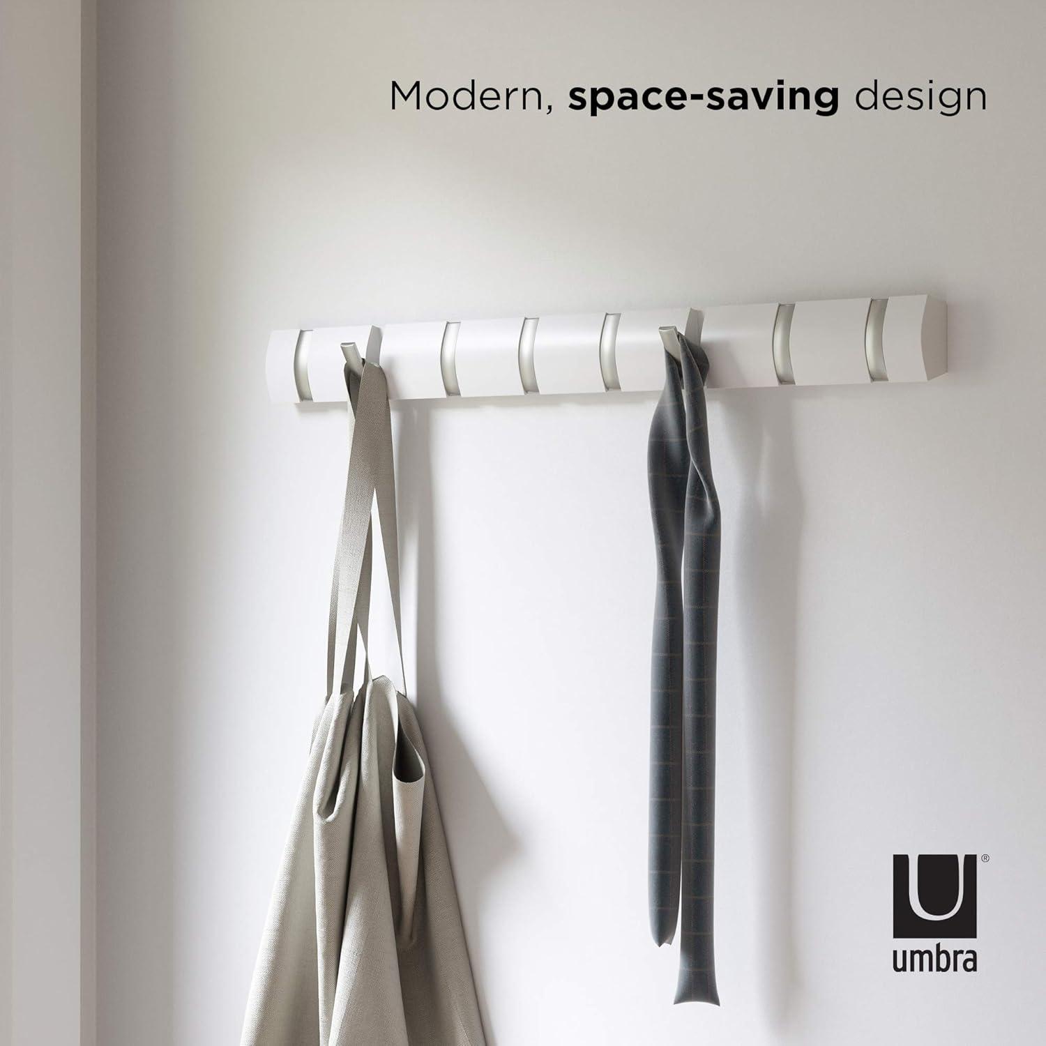 Umbra Flip 8 Sleek White Hardwood Wall Hook