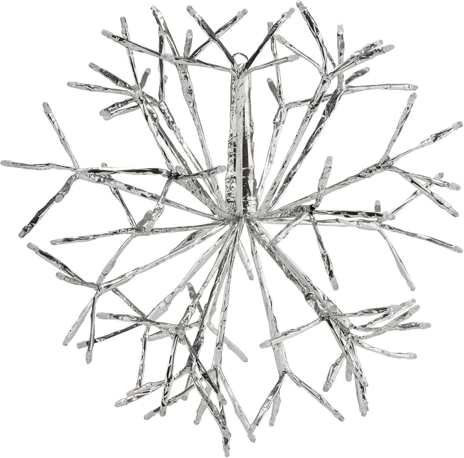 16" Cool White LED Hanging Snowflake Ornament