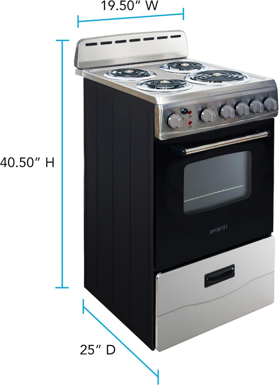 Avanti 20" Electric Range Oven with Framed Glass Door, in Stainless Steel (ERU200P3S)