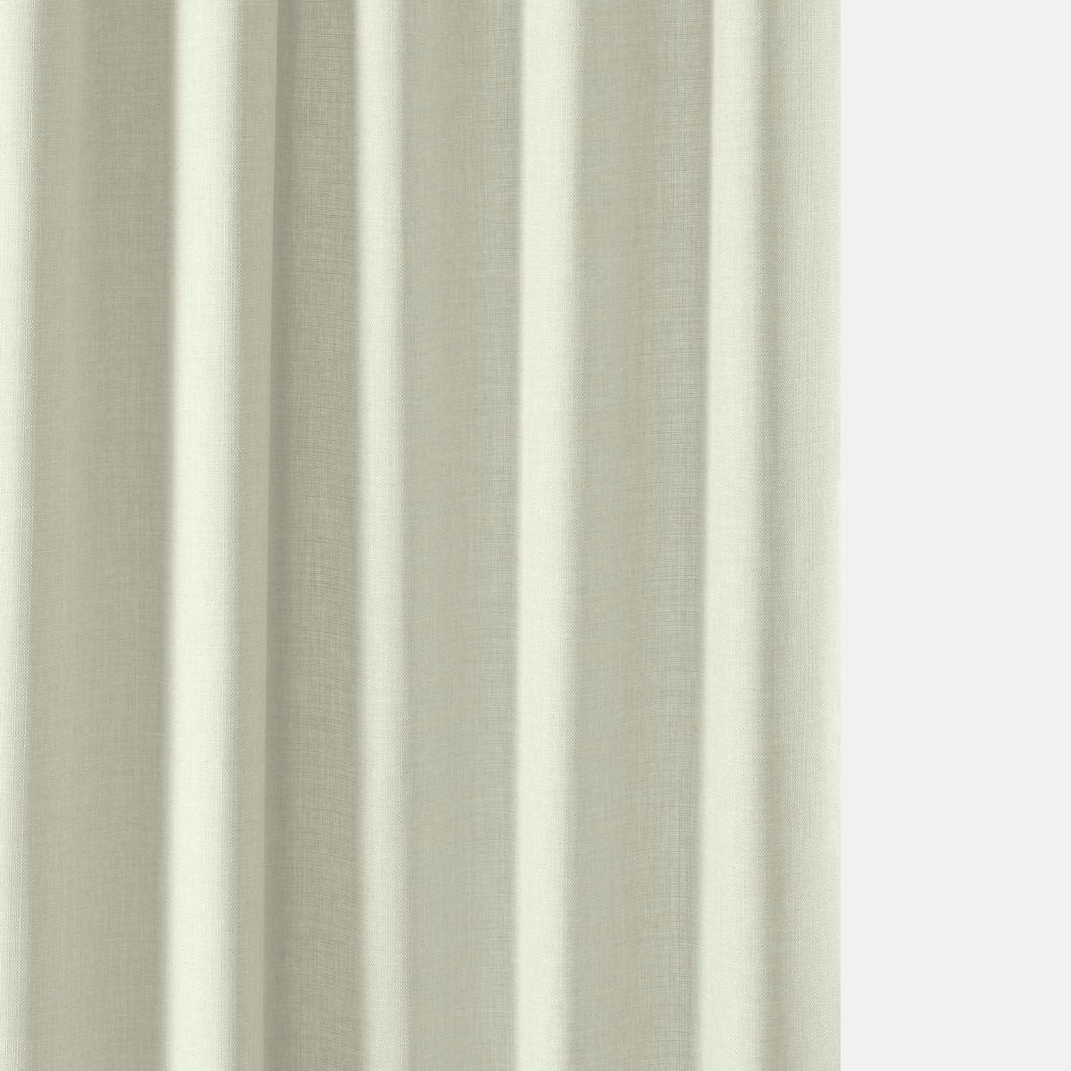 Half Price Drapes Gravity Ivory Italian Faux Linen Room Darkening Curtains (1 Panel), 50W X 108L