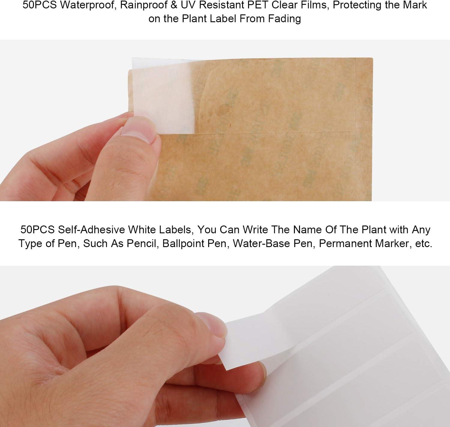 25PCS Copper Metal Plant Tags Plant Labels with 50Pcs Labels, Rainproof PET Film & Permanent Pen, 10" Weatherproof Banner Garden Markers, Marking Protection Seedling Signs Nursery Tags