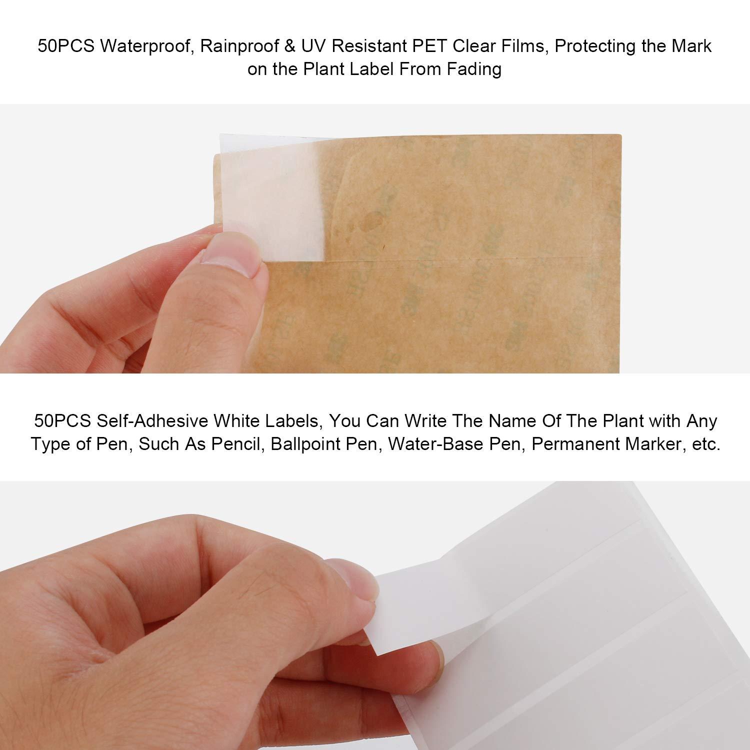 25PCS Copper Metal Plant Tags Plant Labels with 50Pcs Labels, Rainproof PET Film & Permanent Pen, 10" Weatherproof Banner Garden Markers, Marking Protection Seedling Signs Nursery Tags