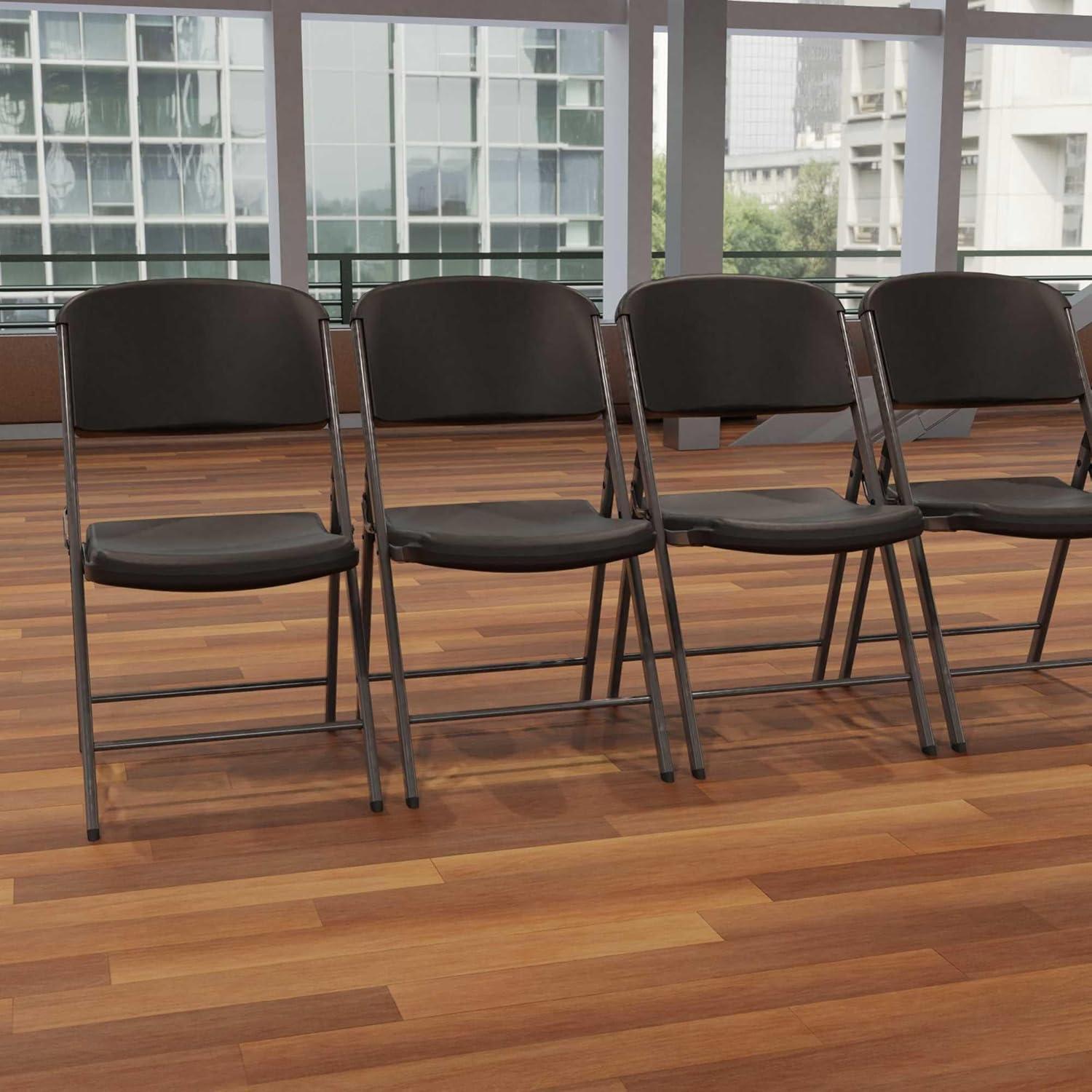 Lifetime Folding Chair, Indoor/Outdoor Commercial, Adult, Black, 4 Pack (80187)