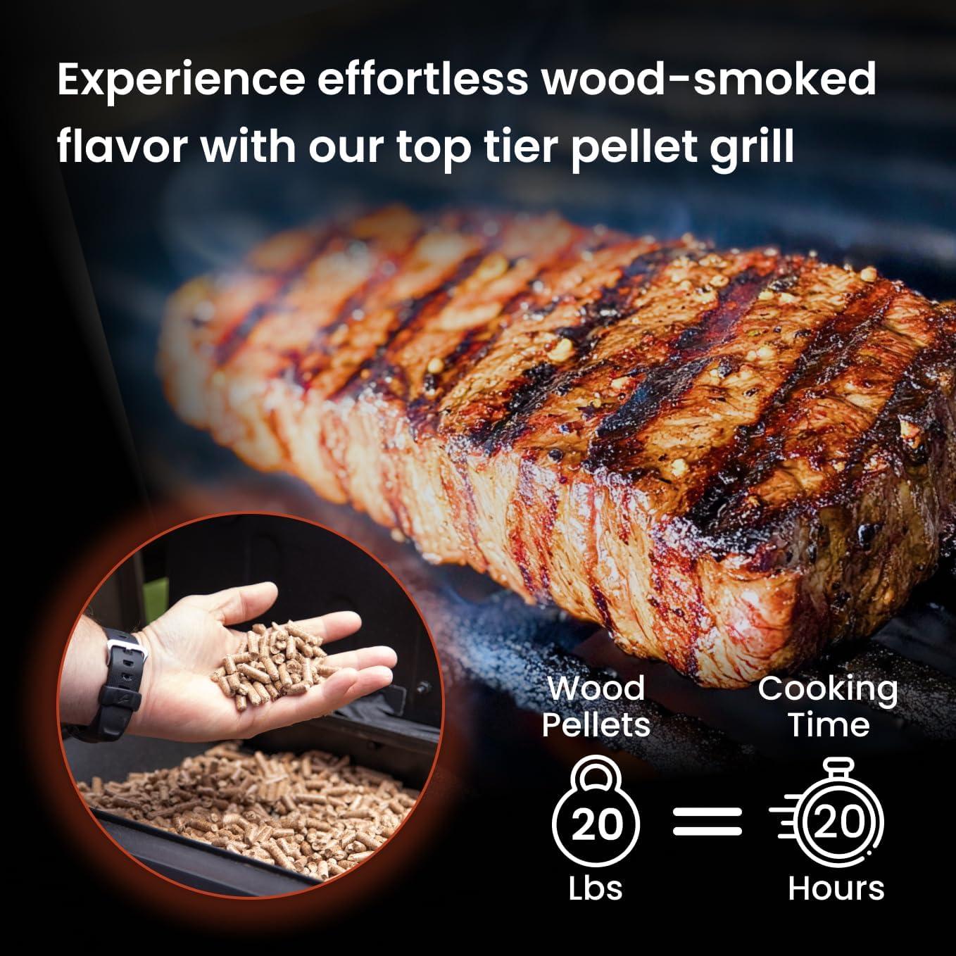 Z GRILLS ZPG 550B2 2024 Upgrade Wood Pellet Smoker, 8 in 1 BBQ Grill with Latest PID Technology LCD Controller, Auto Temperature Control, Meat Probe, 553 sq in Black