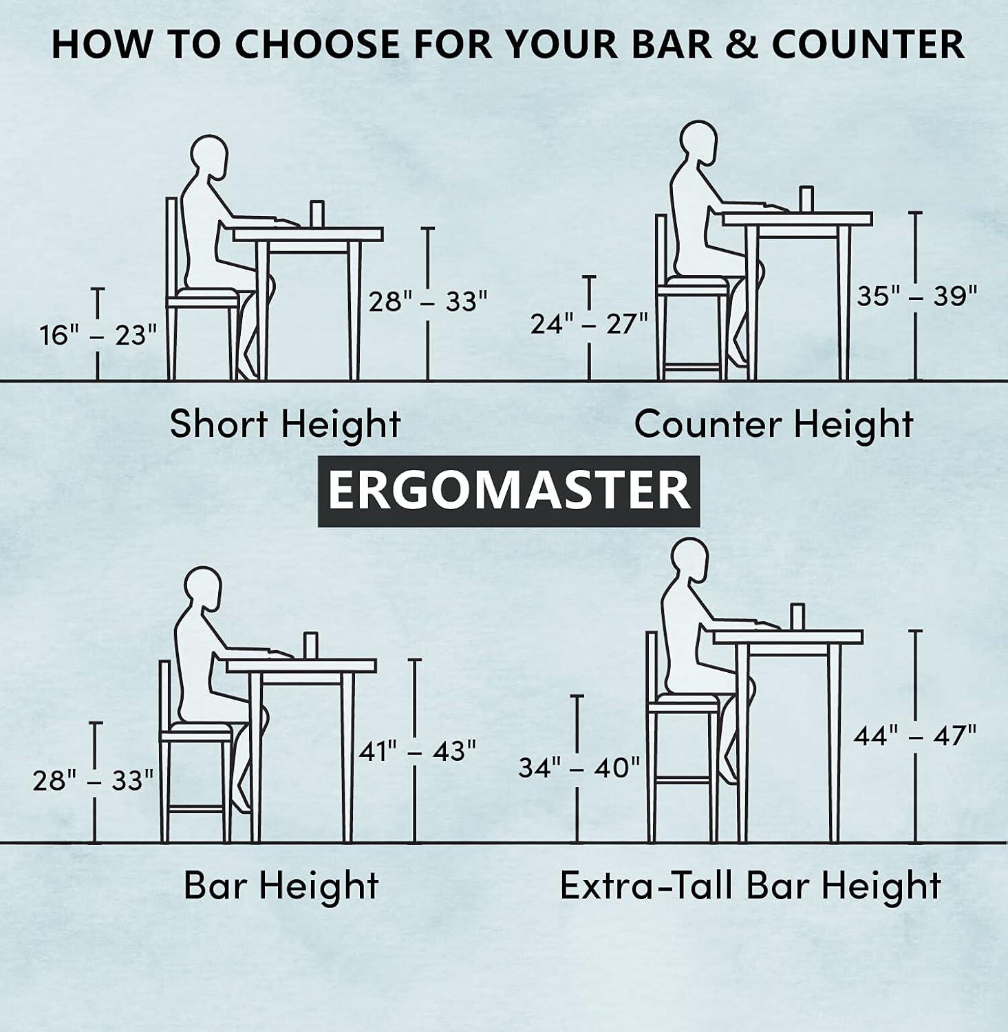 Angel Line Cambridge 24" Padded Saddle Stool, White w/ Gray Cushion, Set of 2