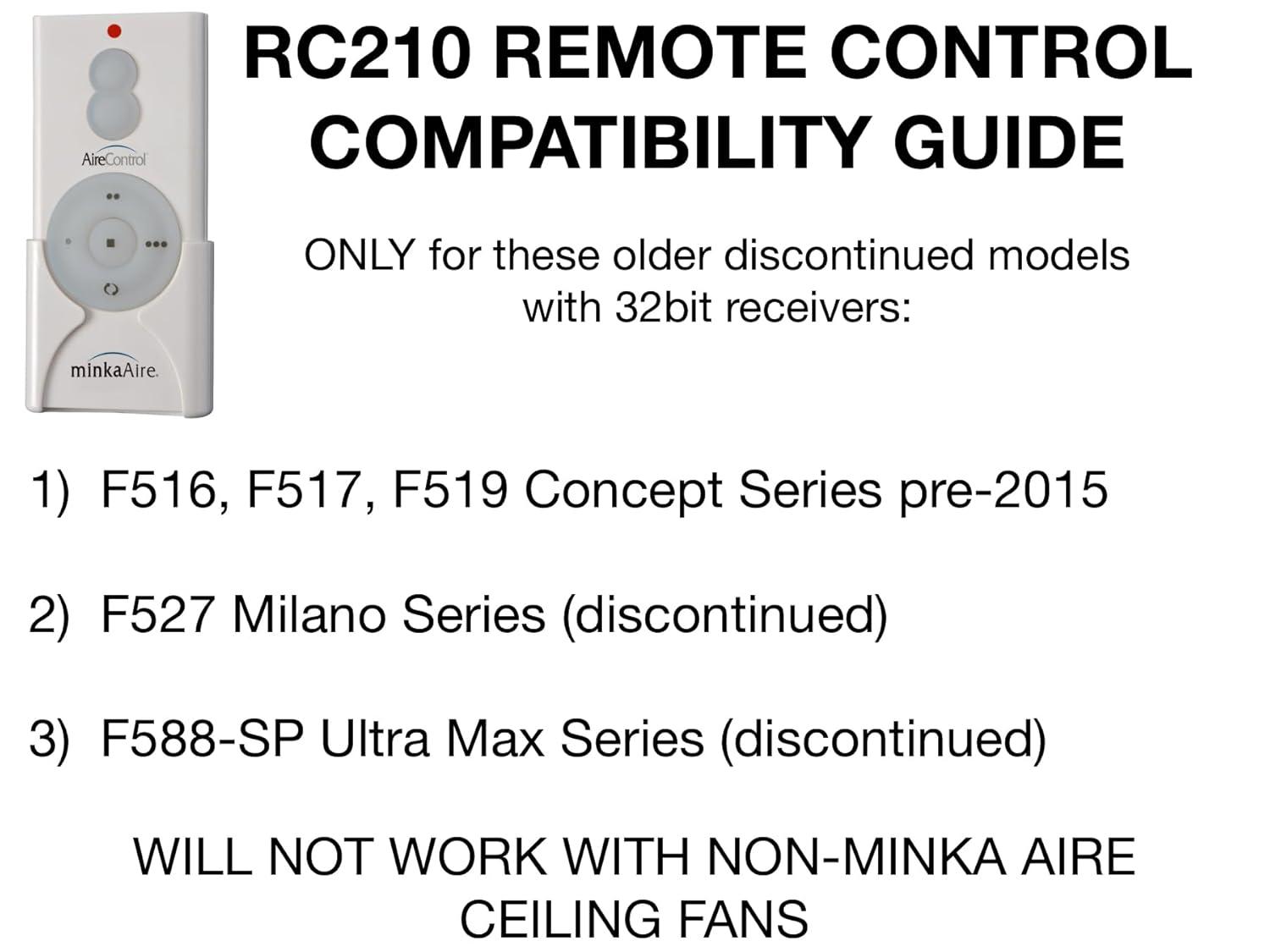 Minka Aire Hand Held Ceiling Fan Remote & Wall Controls