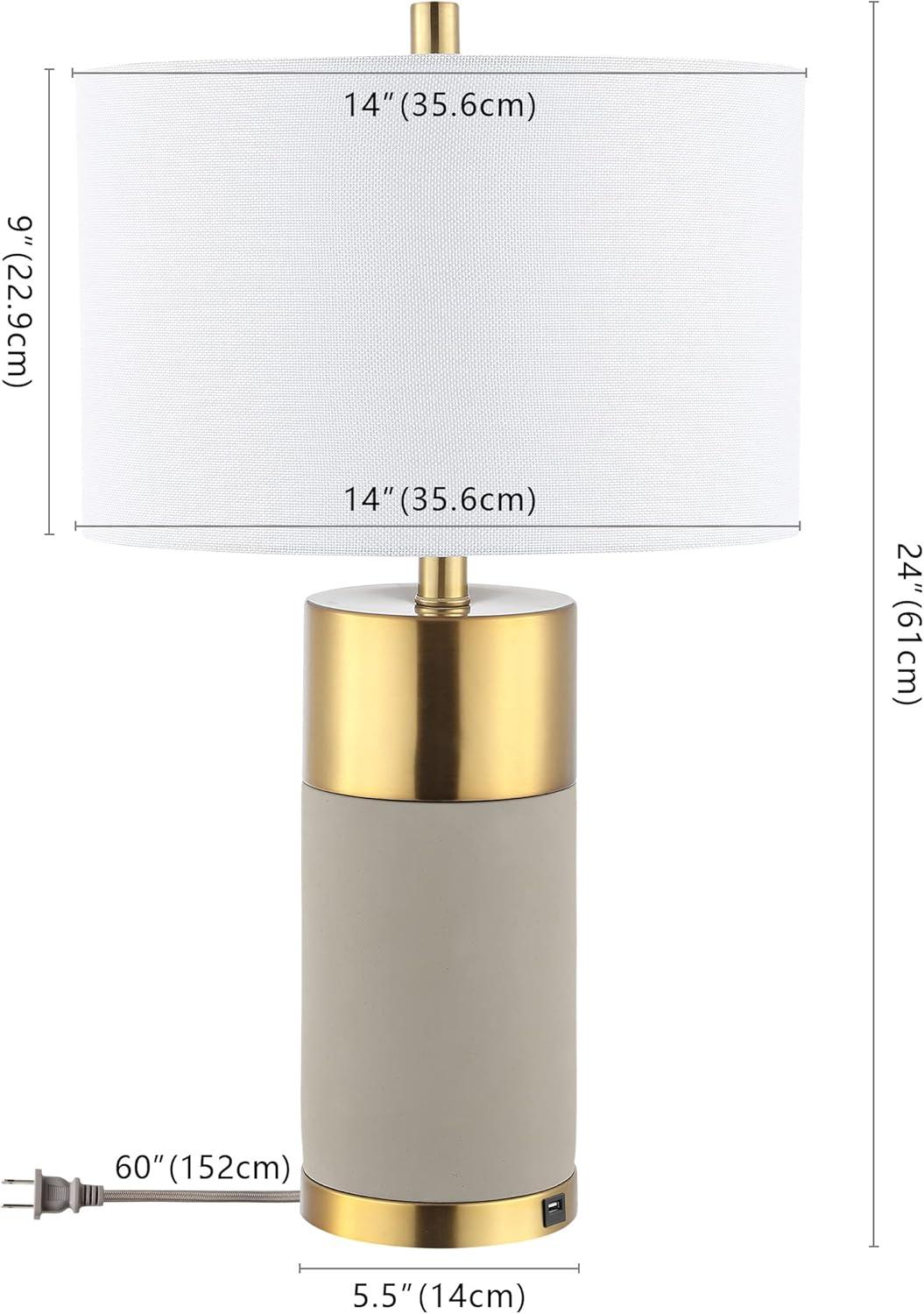 Everly Quinn Mildner Concrete Table Lamp (Set of 2)