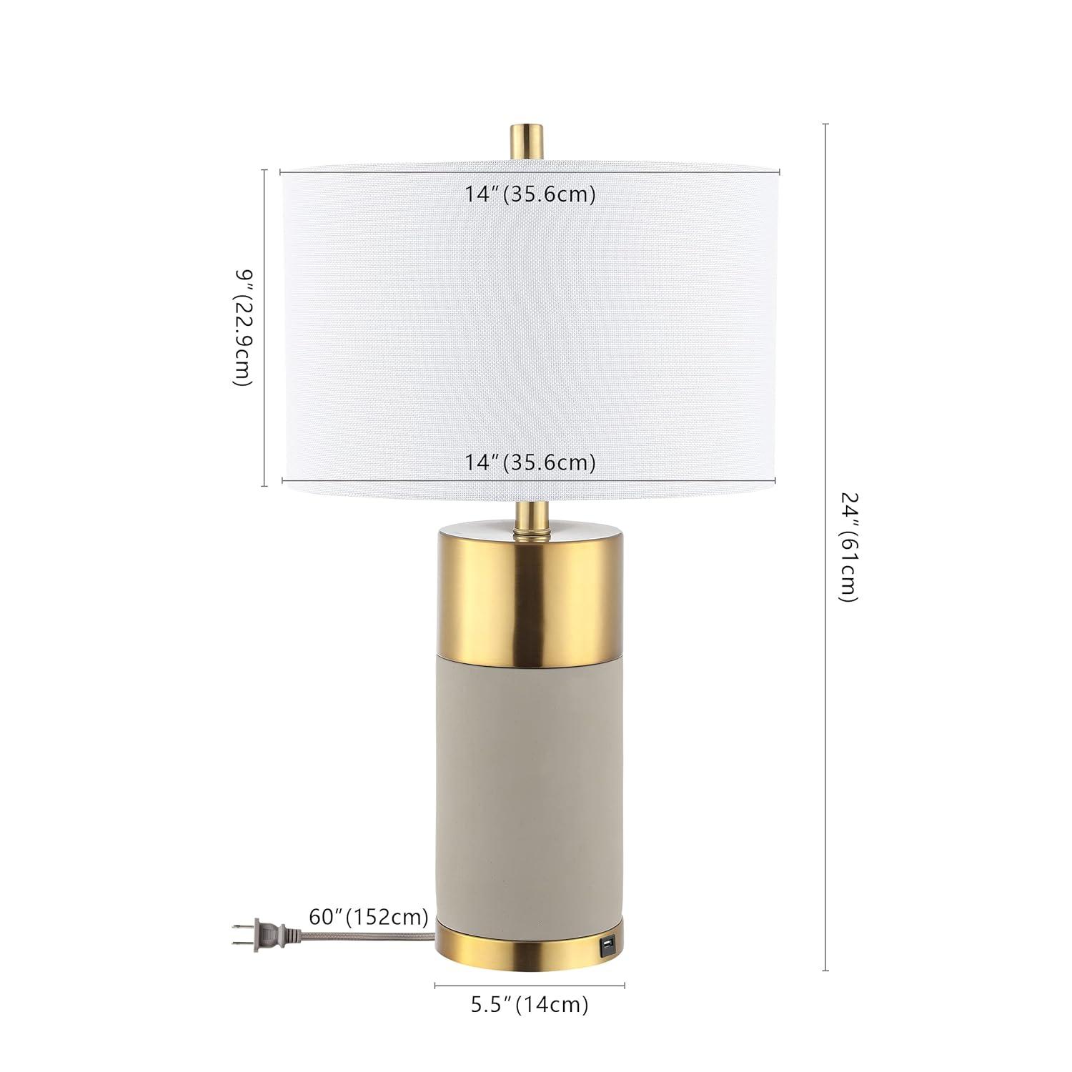 Everly Quinn Mildner Concrete Table Lamp (Set of 2)