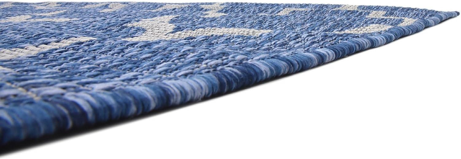 Unique Loom 5' 3 x 8' 0 Rectangle Indoor/Outdoor Trellis Navy Blue Area Rug