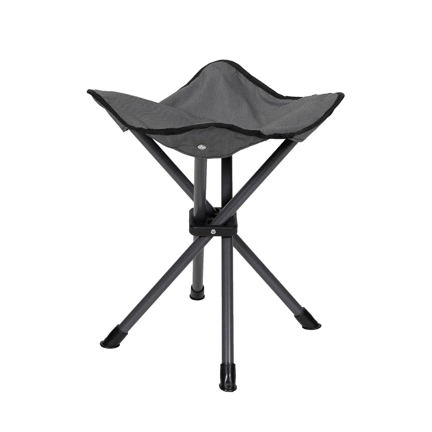 Stansport Apex Fold-up Stool Black Steel Polyester Camping Adult