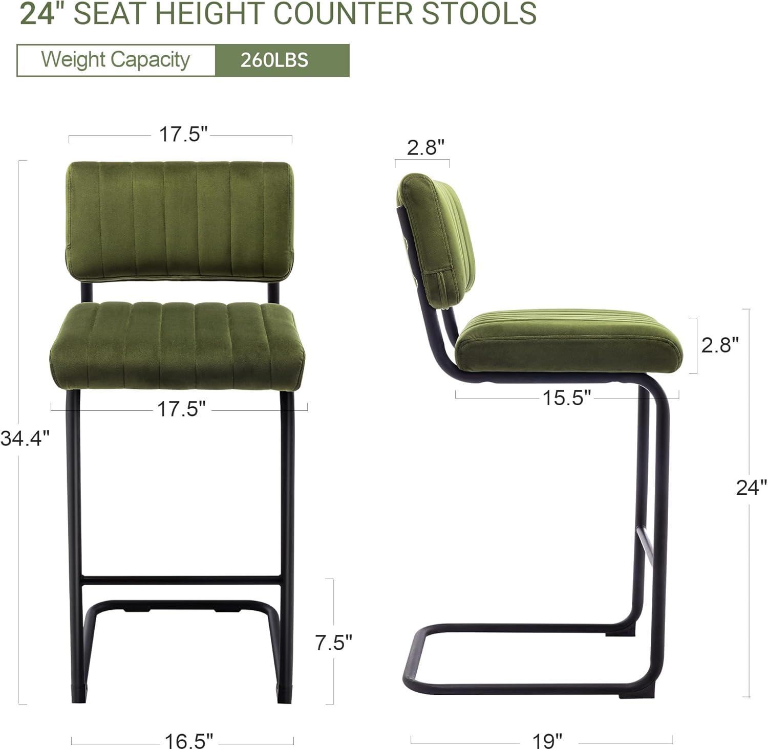 Estes Upholstered Stool with Metal Frame (Set of 2)