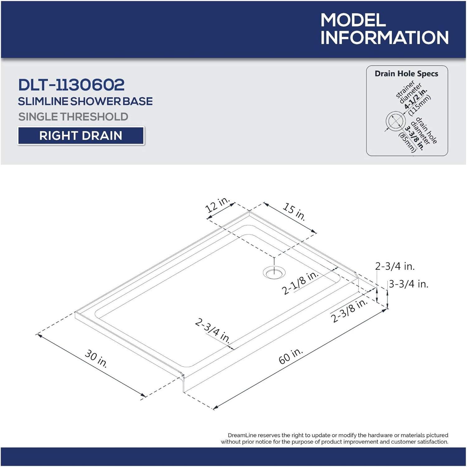 Qwall 60" W x 30" D x 75.63" H Framed Rectangle Shower Stall and Base Included