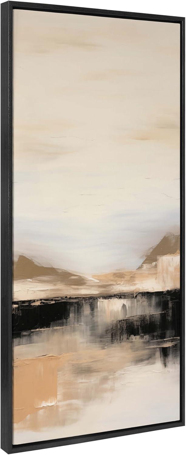 Kate & Laurel All Things Decor 18"x40" Sylvie Peaceful Landscape II Framed Canvas by Amy Lighthall Black