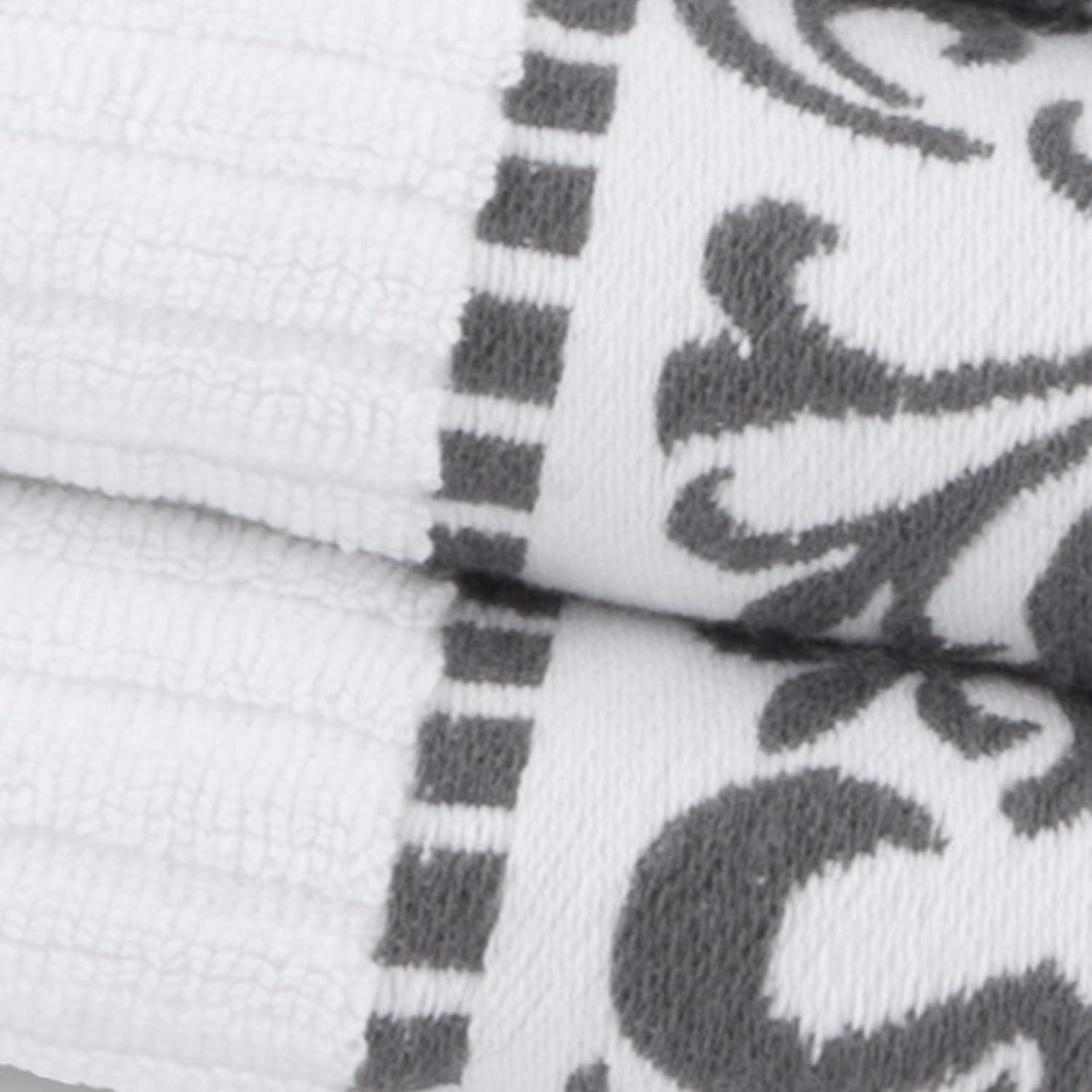 Superior Athens Cotton Medium Weight Floral Border Greek Key Trim 8 Piece Assorted Towel Set by Superior
