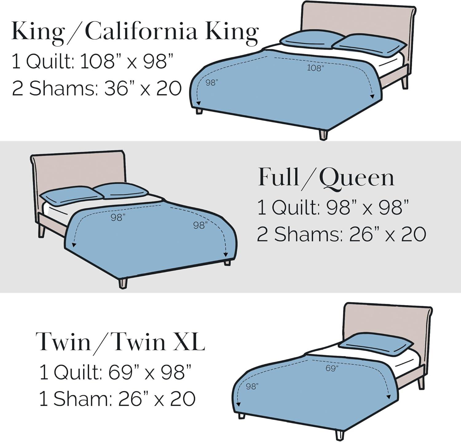 Southshore Fine Living Oversized Persia Lightweight 3-Piece Quilt Set Eggplant Full / Queen