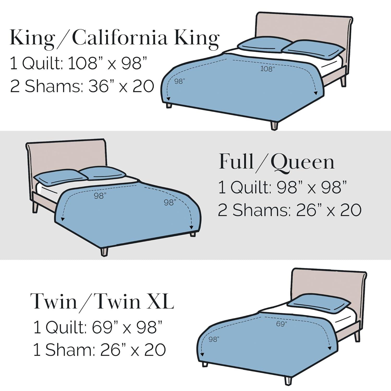 Southshore Fine Living Oversized Persia Lightweight 3-Piece Quilt Set Eggplant Full / Queen