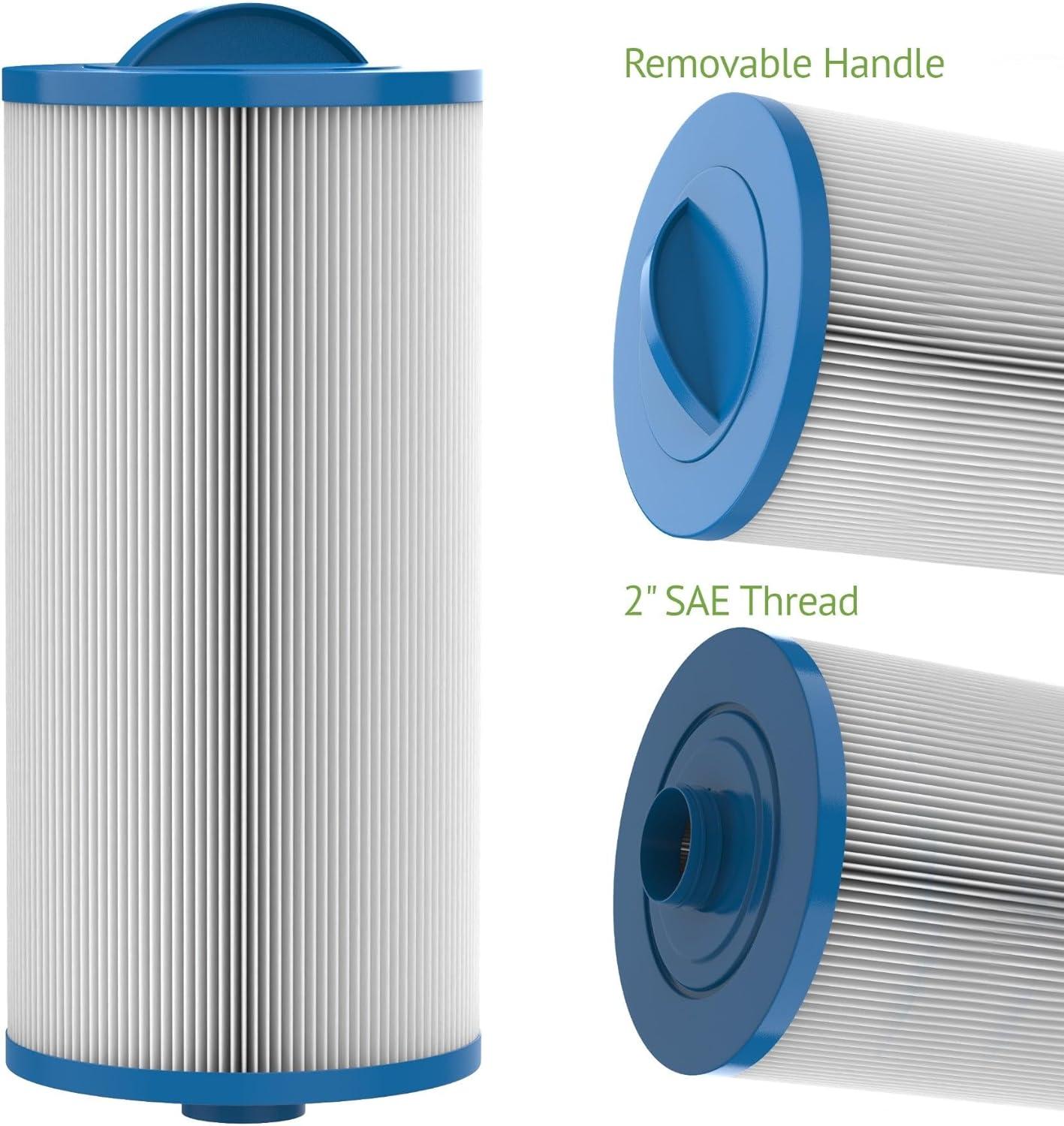 Tier1 Pool & Spa Filter Cartridge 2-pk | Replacement for Jacuzzi J300, J400, 6541-383, Pleatco PJW60TL-OT-F2S, Filbur FC-2715, Unicel 6CH-961, and More | 60 sq ft Pleated Fabric Filter Media