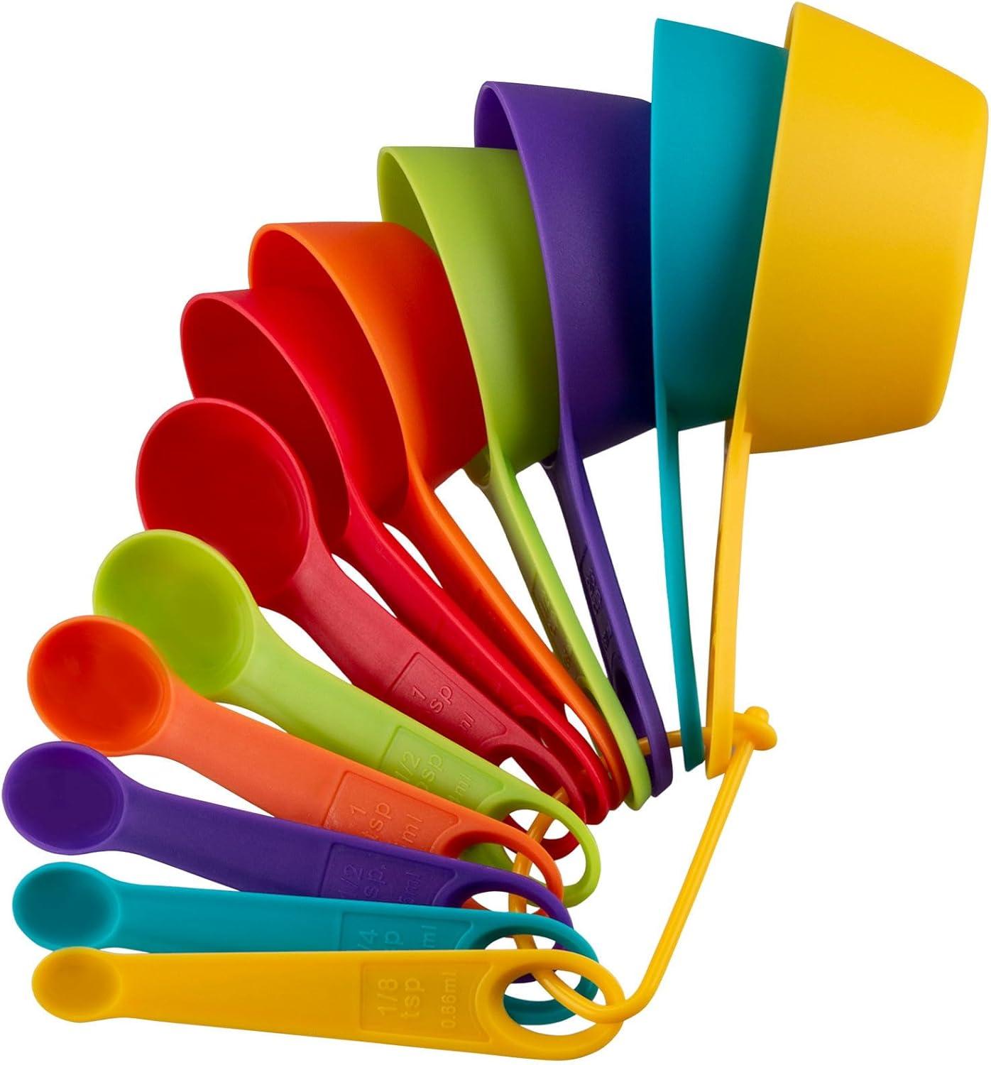 SPOORYYO 12-Piece Colorful Stackable Measuring Cup and Spoon Set for Precise Baking and Cooking